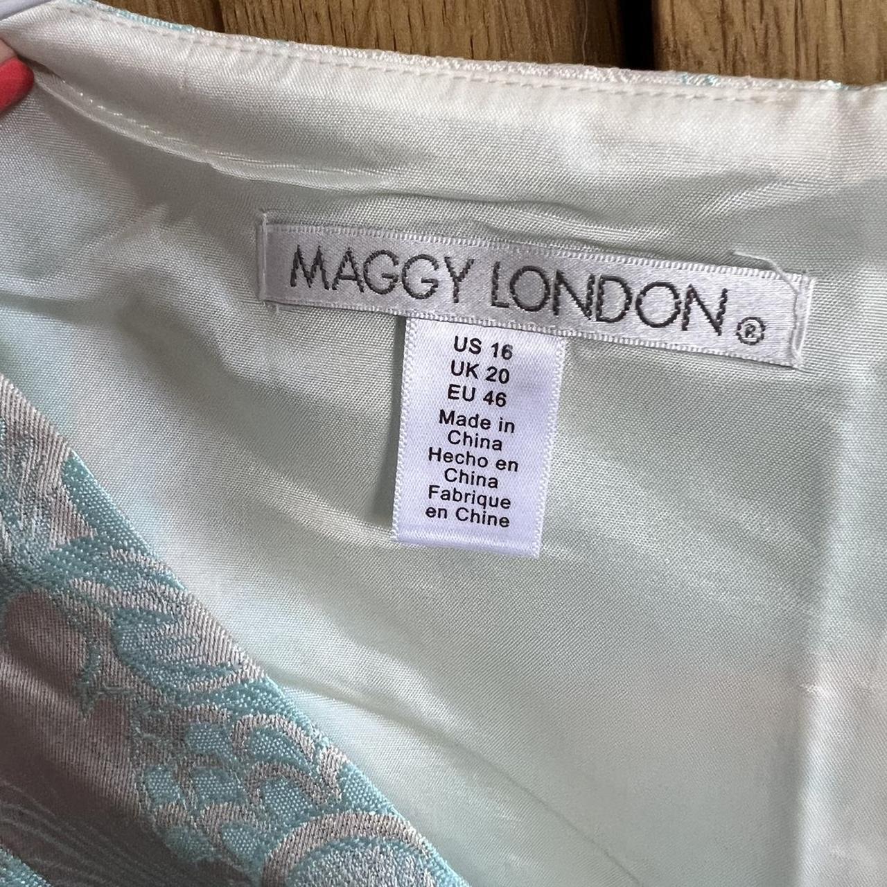 Brand New Maggy London off white & turquoise blue... - Depop