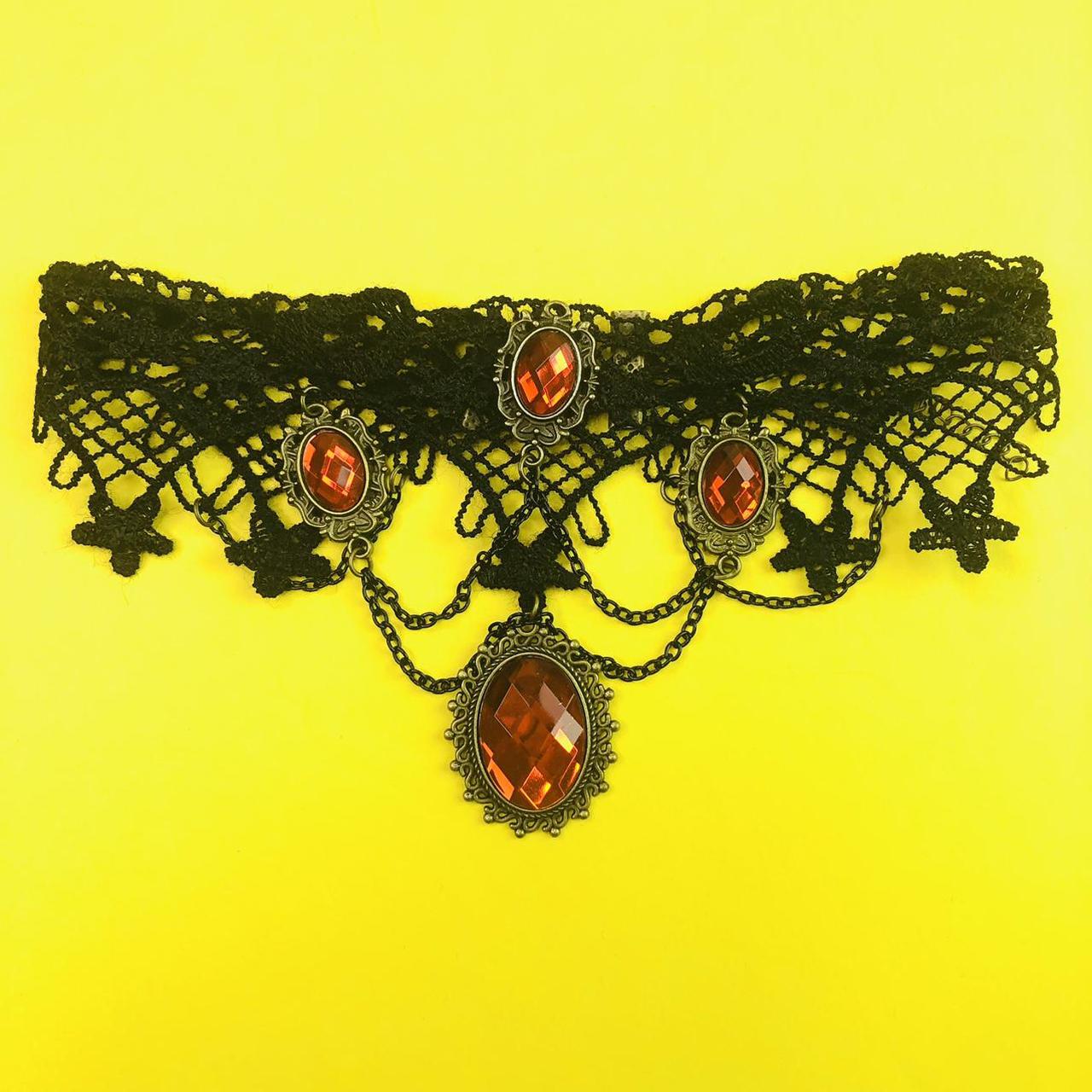 Victorian Vintage Goth Style Black flower mesh Lace... Depop