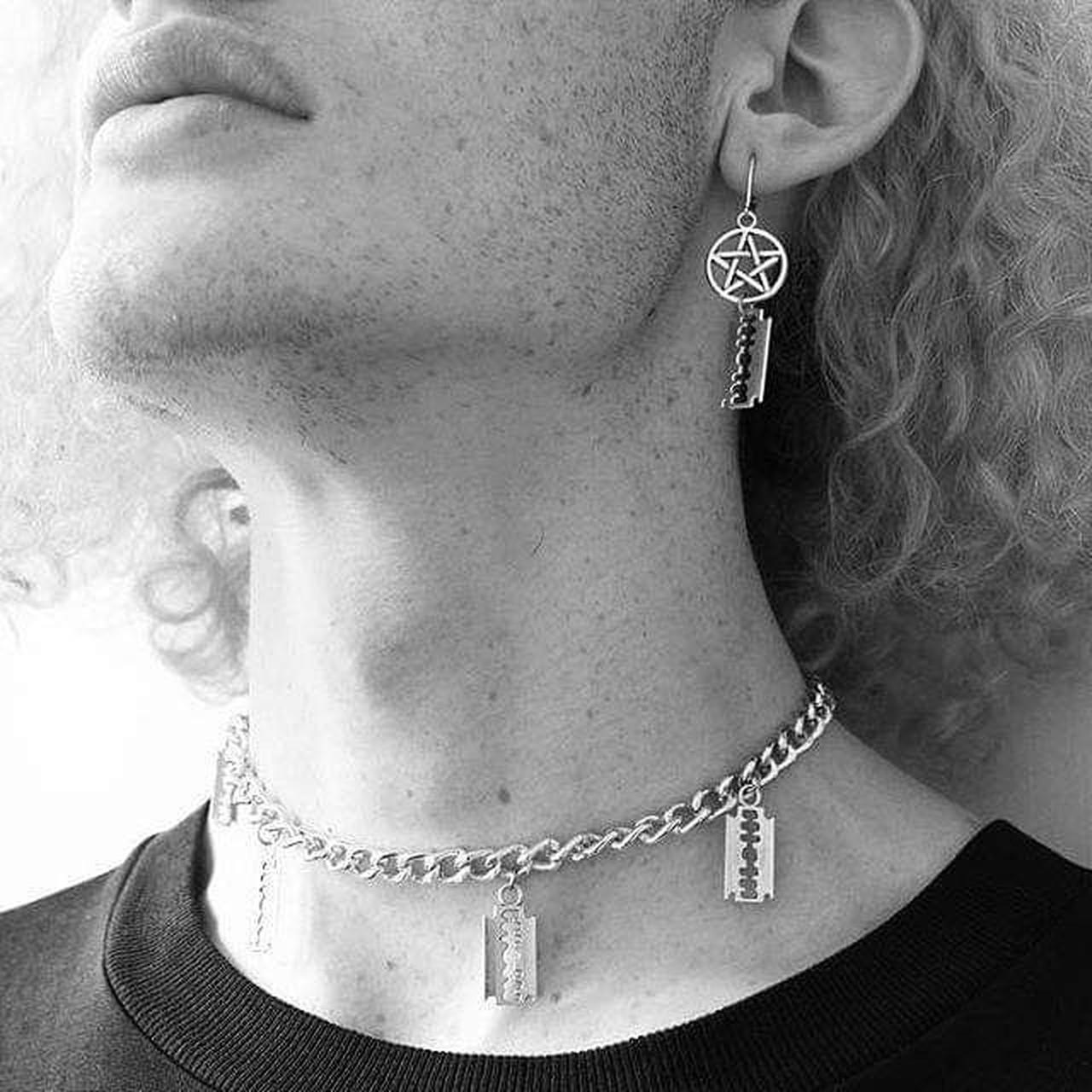 Razor Blade Necklace Razor Blade Chocker Punk Choker Punk 