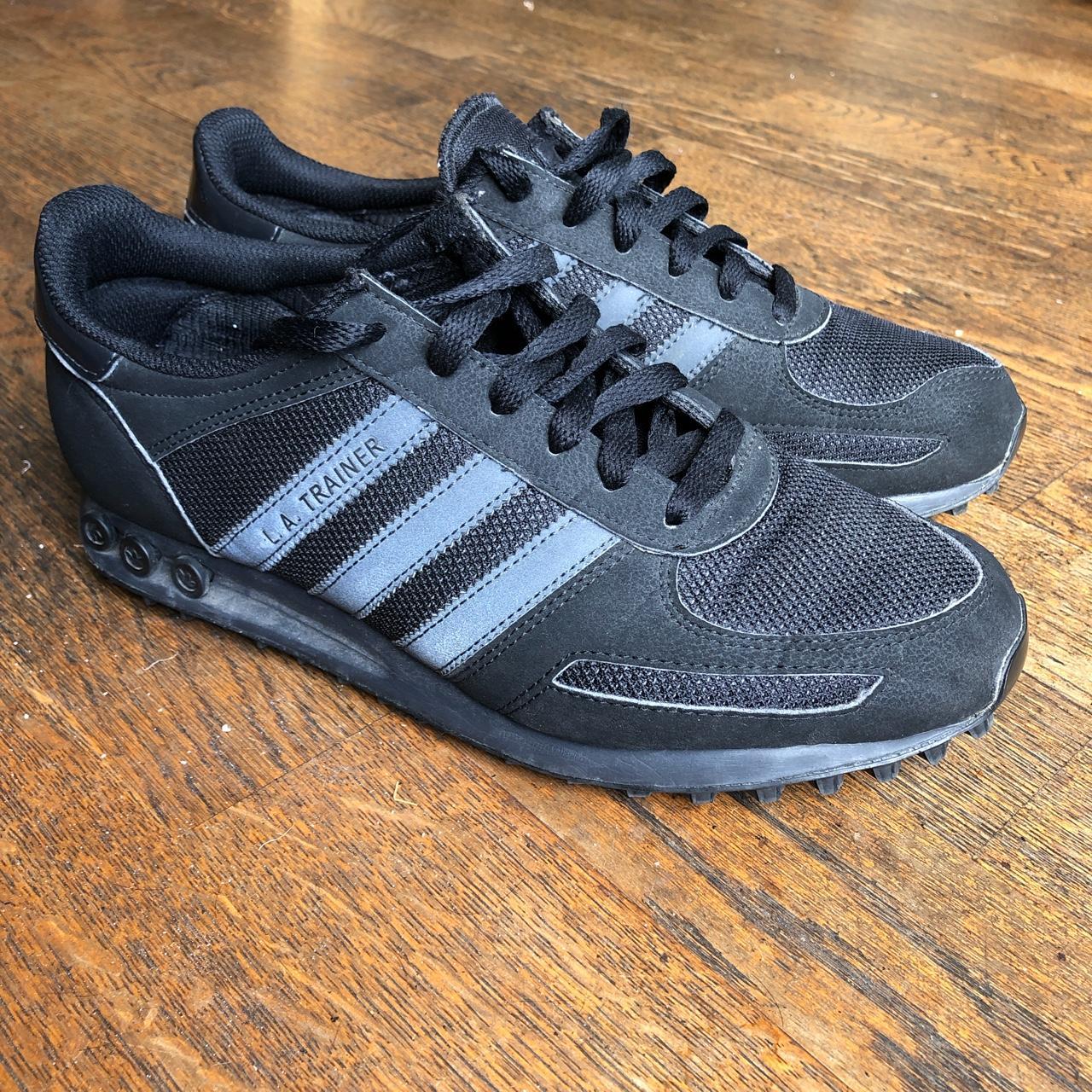 Addidas Originals LA Trainer. Black/Black/Black. (UK... - Depop