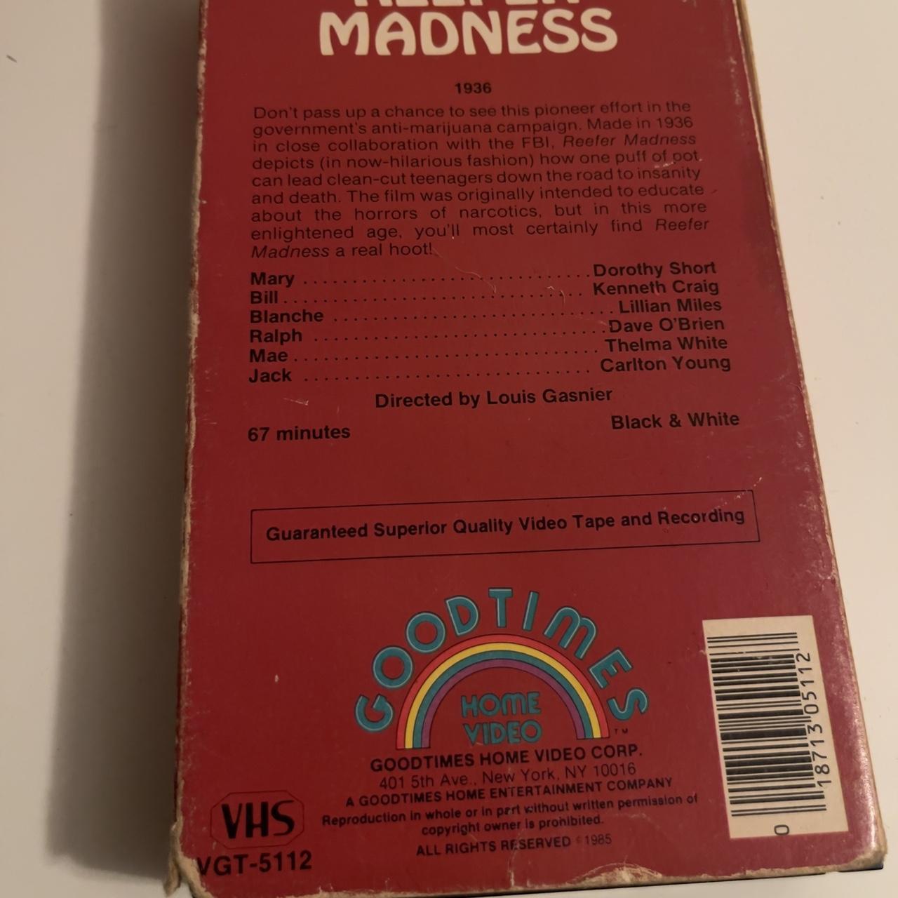 1985 REEFER MADNESS VHS #tape #cassette... - Depop