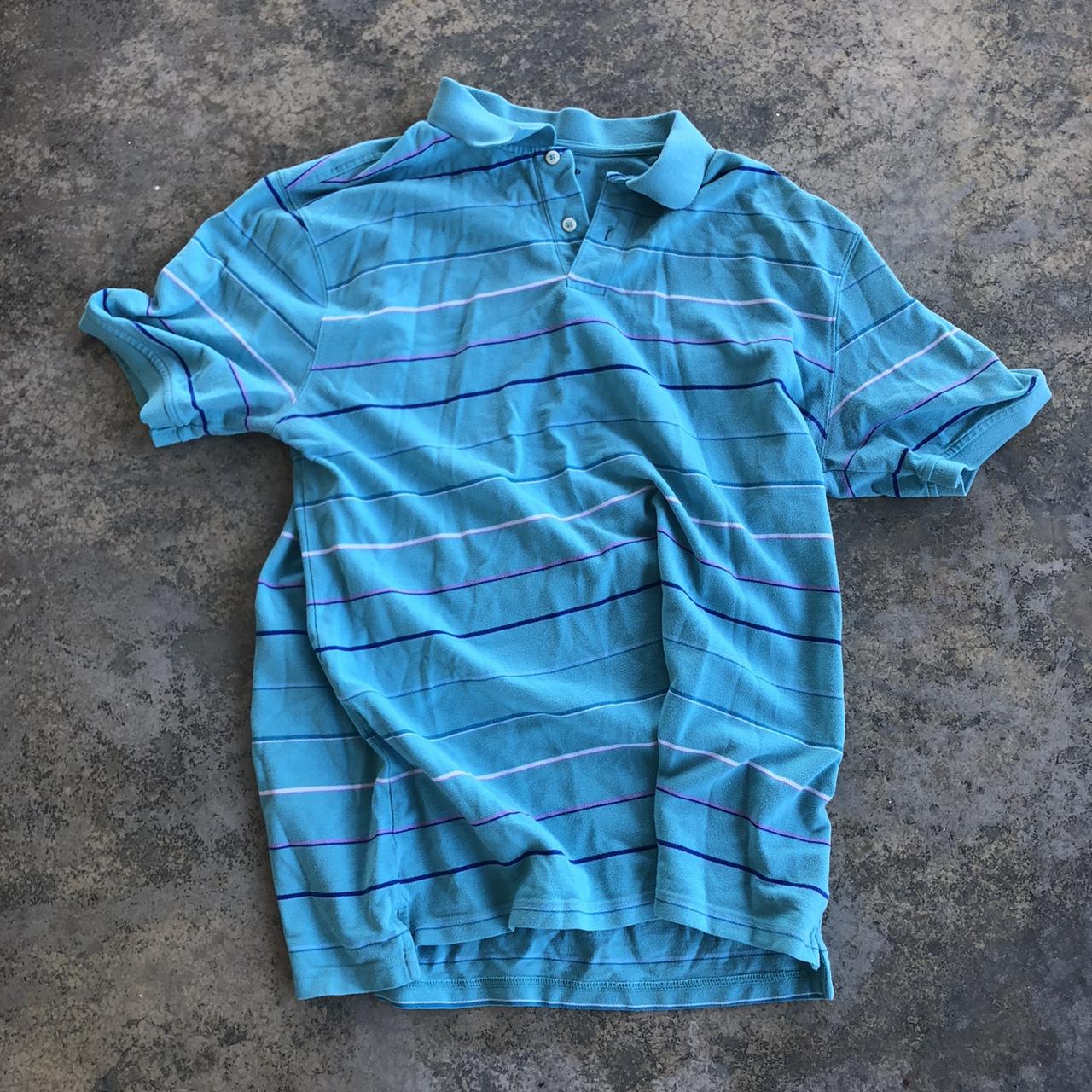 Men’s Striped Polo Shirt stripeypolo oversized... Depop