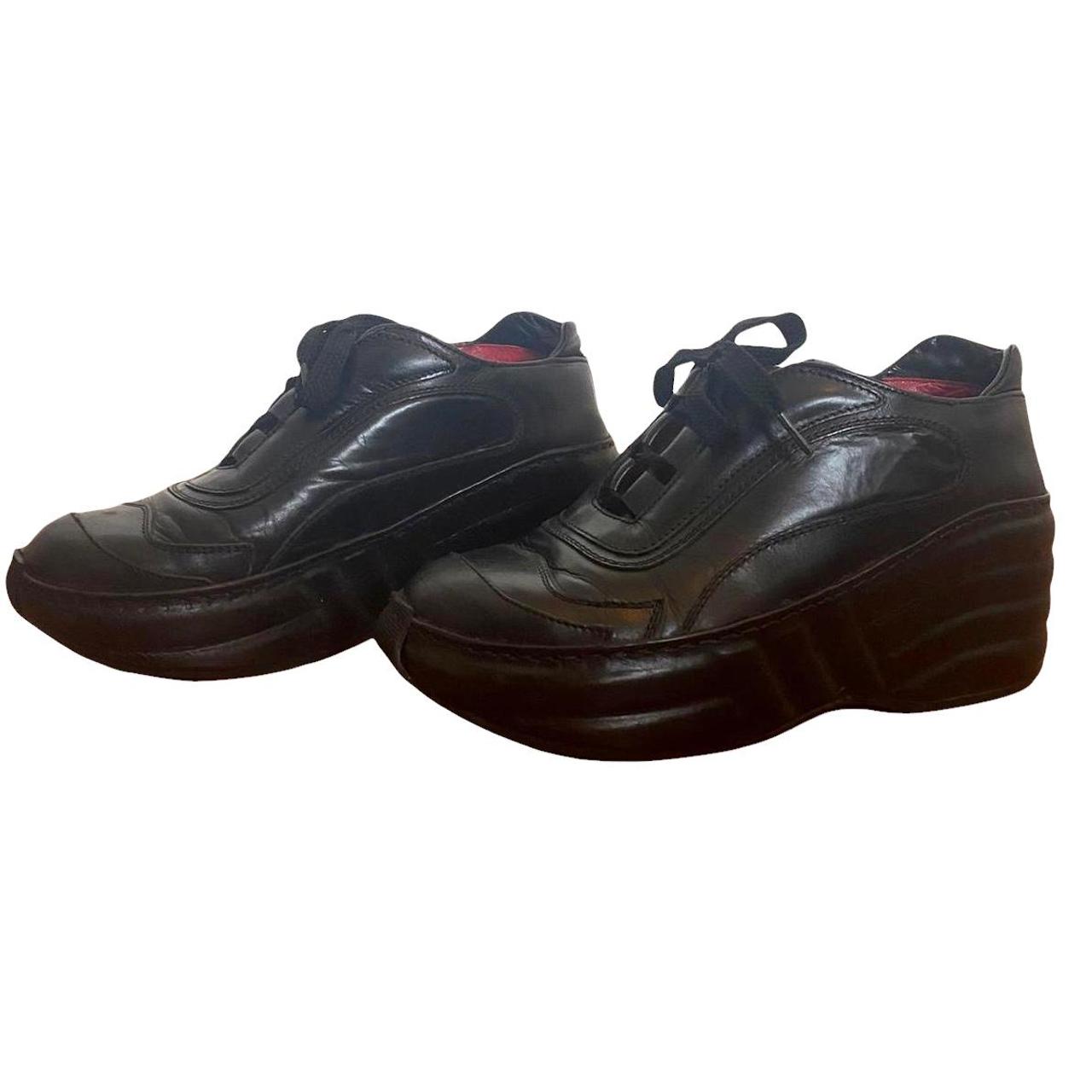 90s Gaultier black platform sneakers Club kid shoes... Depop