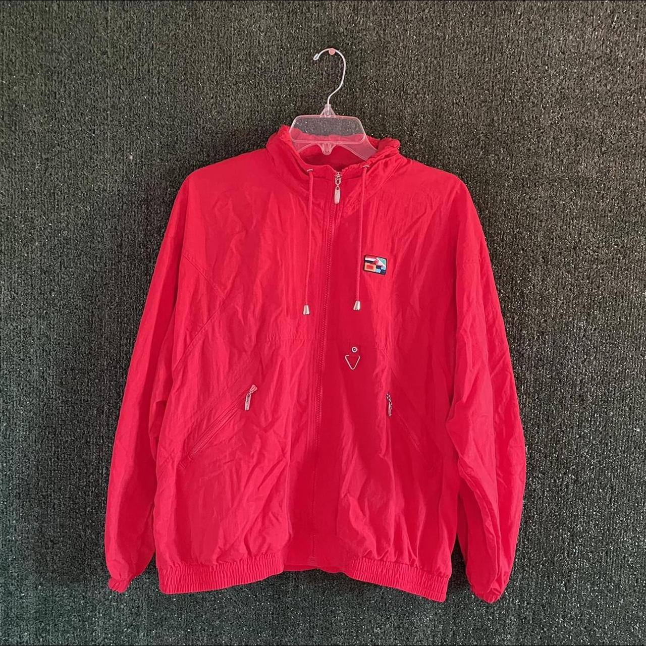 Sick Vintage Cherry Red Catalina Petite Windbreaker.... - Depop