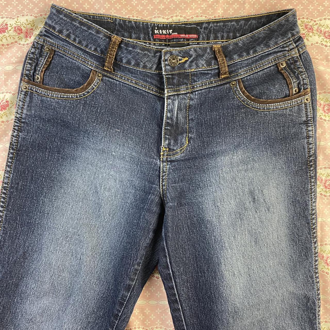 Vintage kikit jeans with corduroy details Straight... - Depop