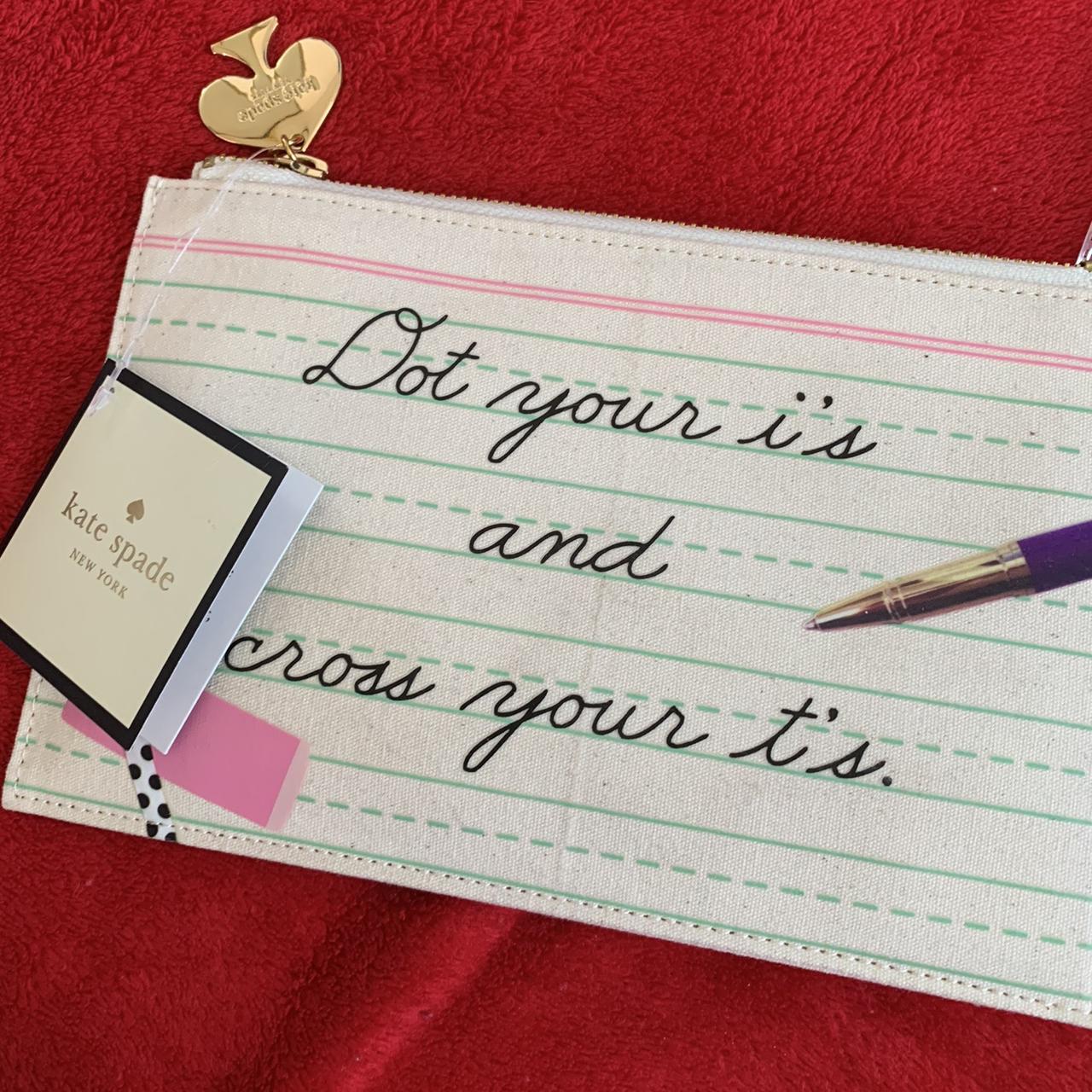 Kate Spade pencil case with pencils, a ruler, and an - Depop