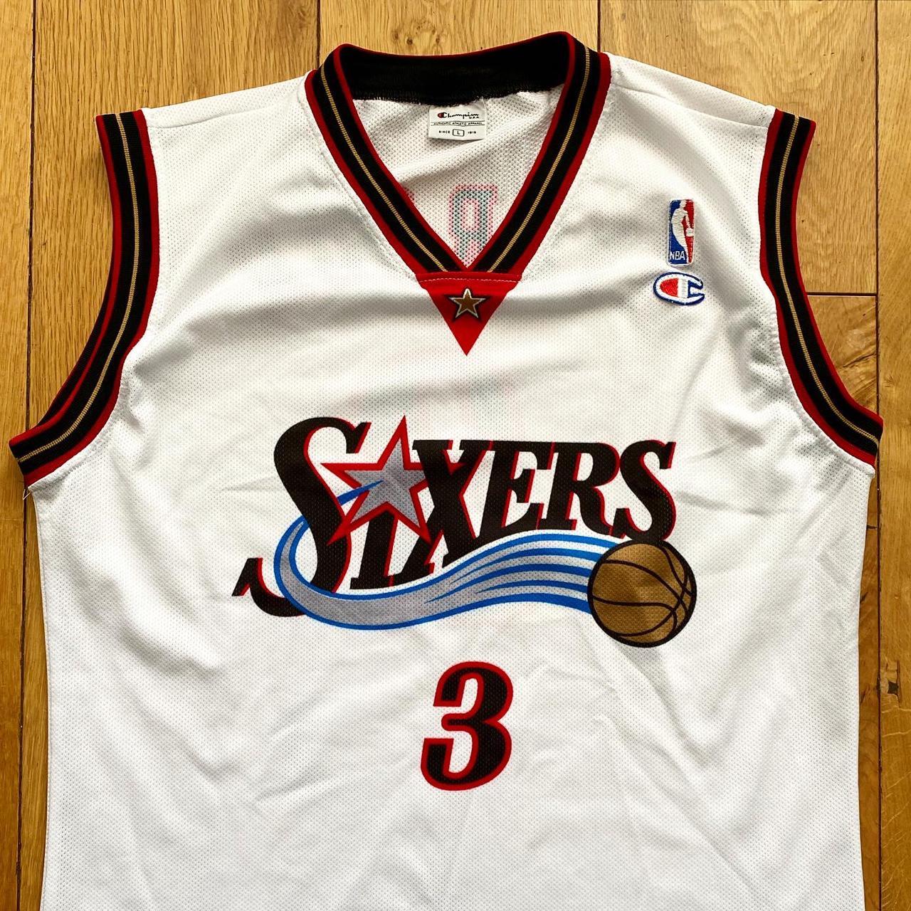 2001 Allen Iverson Philadelphia 76ers Authentic Champion NBA