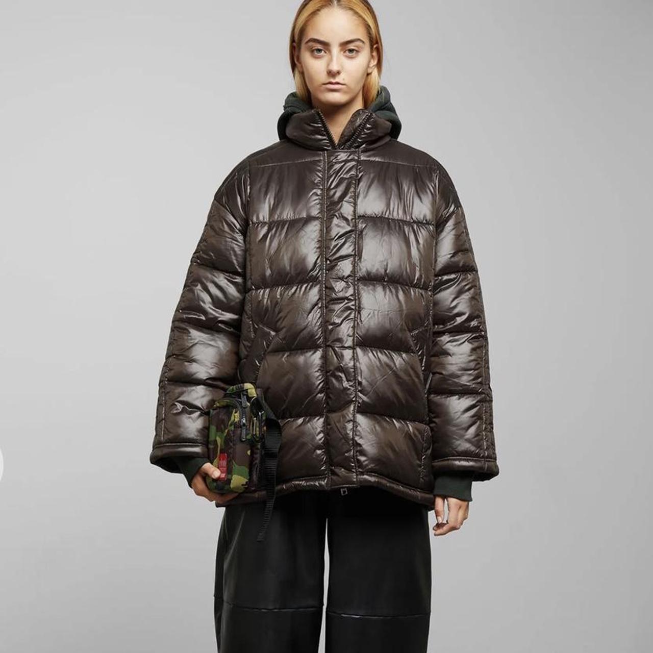 weekday puffer jacket brown