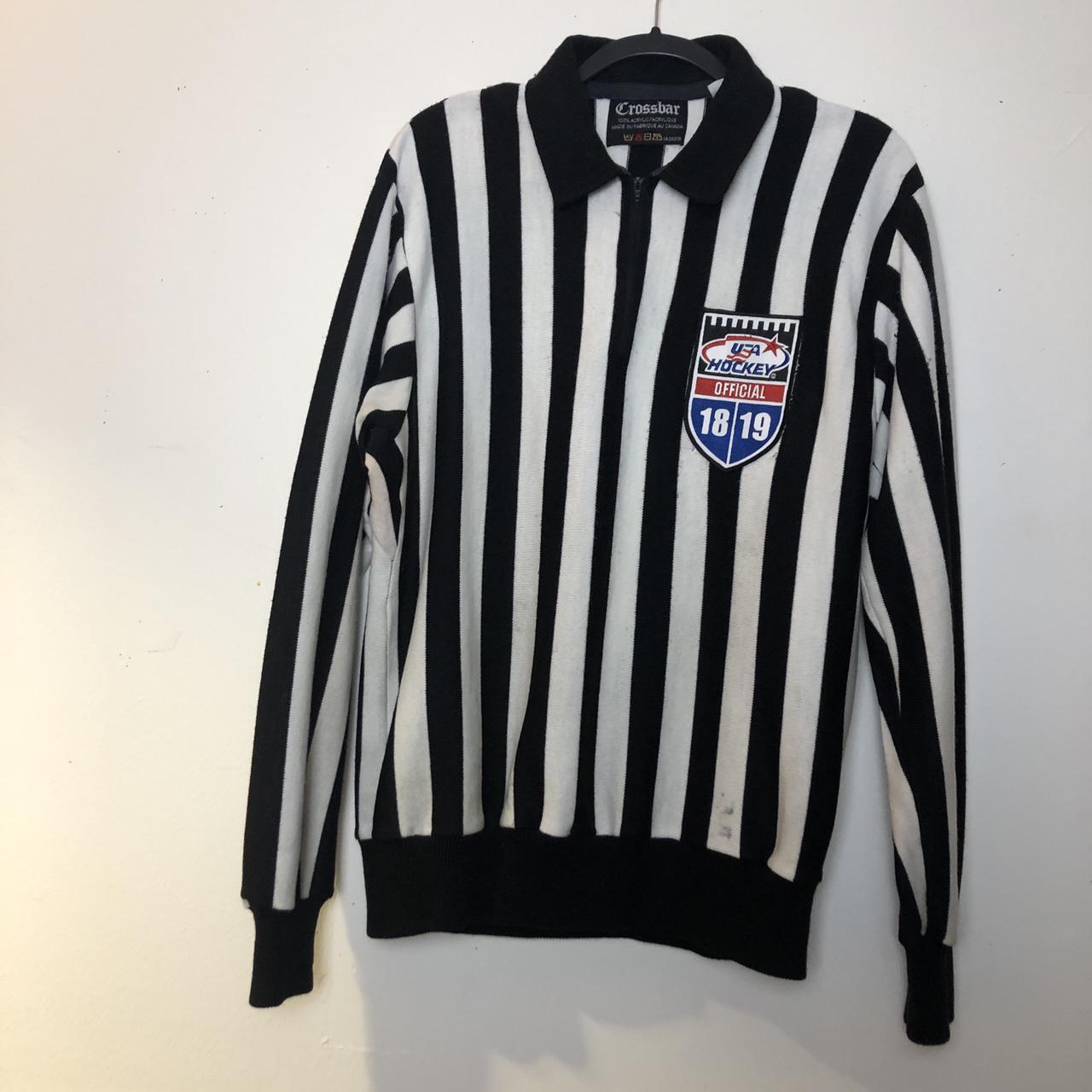 Vintage Crossbar USA hockey referee sweater. Depop