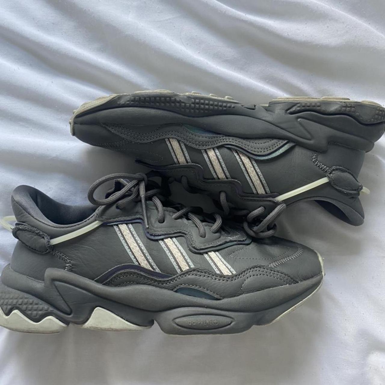 Grey Ozweego Adidas trainers in UK Size 5.5 - hardly... - Depop