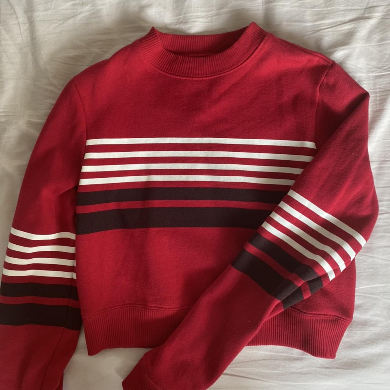 Hollister red and white striped clearance sweater