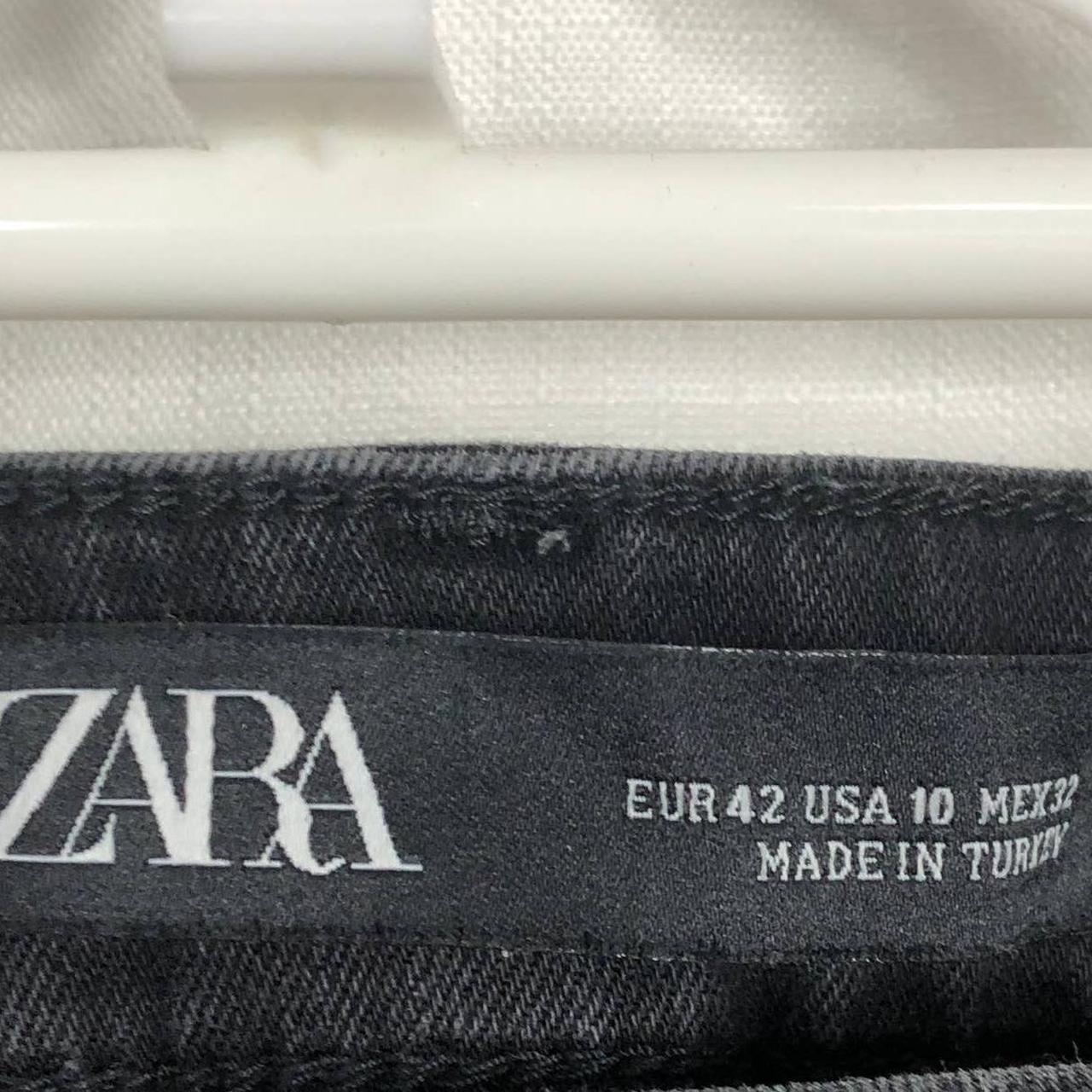 ZARA Womens 10 Bleach Distressed Embellished Sides... Depop