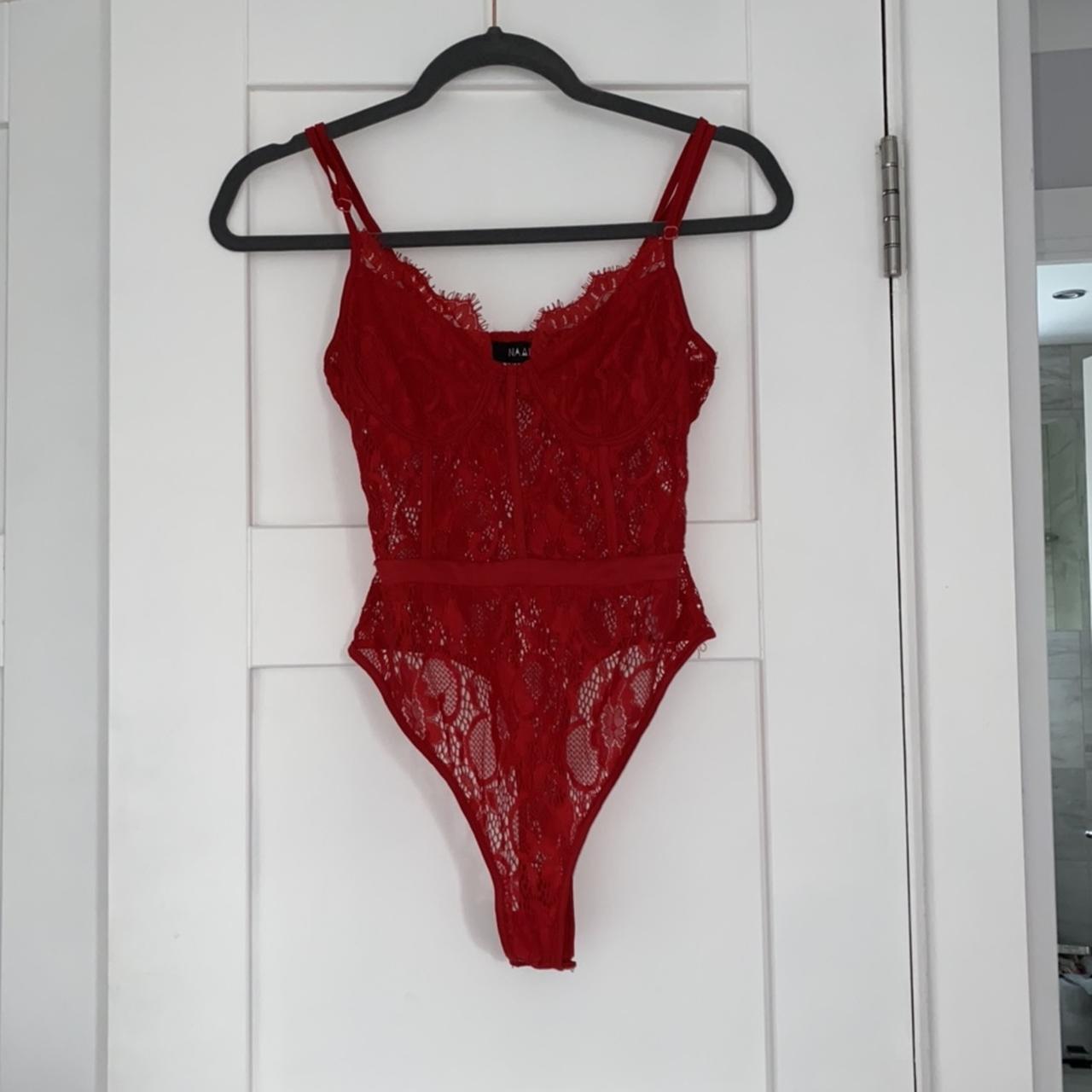 Red Lace Bodysuit  PrettyLittleThing USA