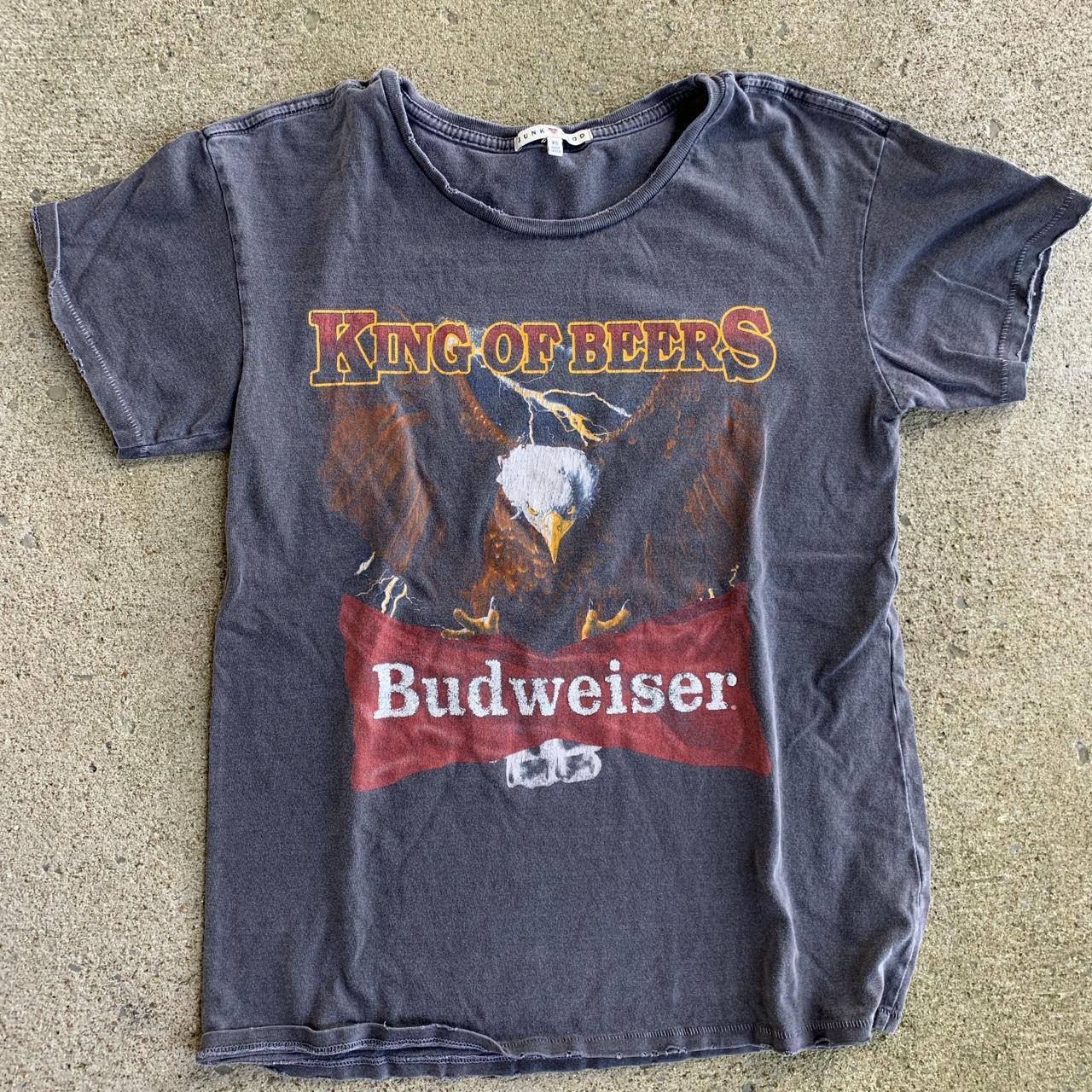 Junk Food Budweiser graphic tee. Has a faded wash... - Depop