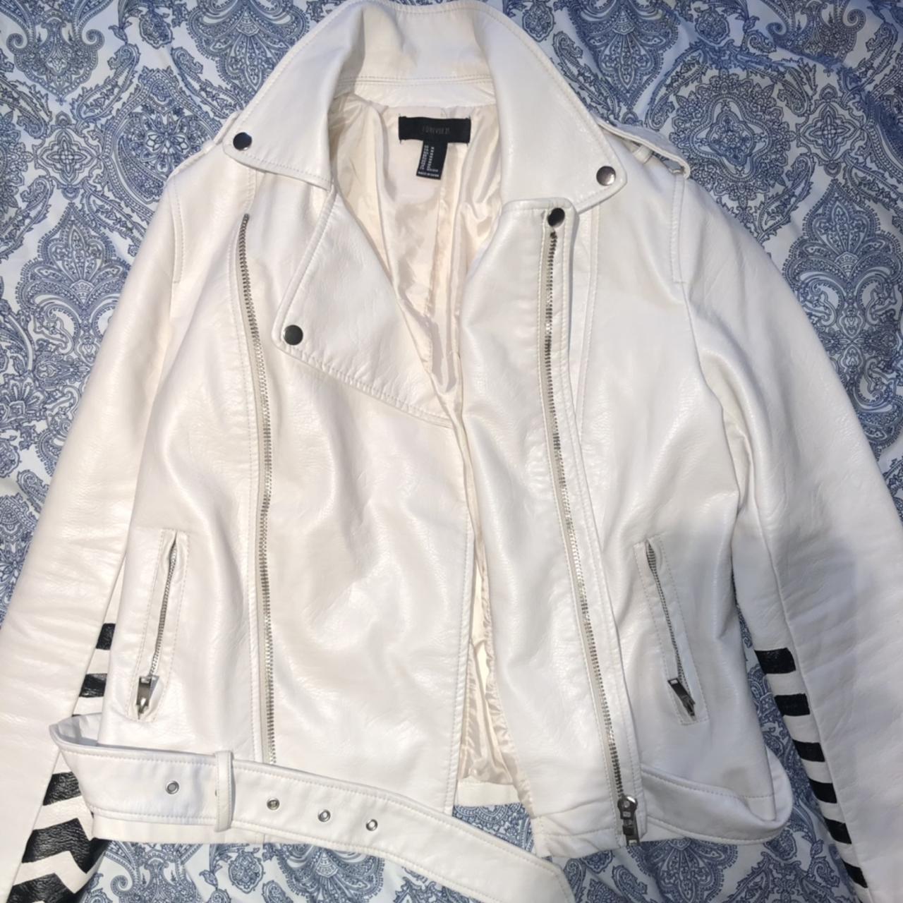 Urban Outfitters Women's White and Red Jacket | Depop