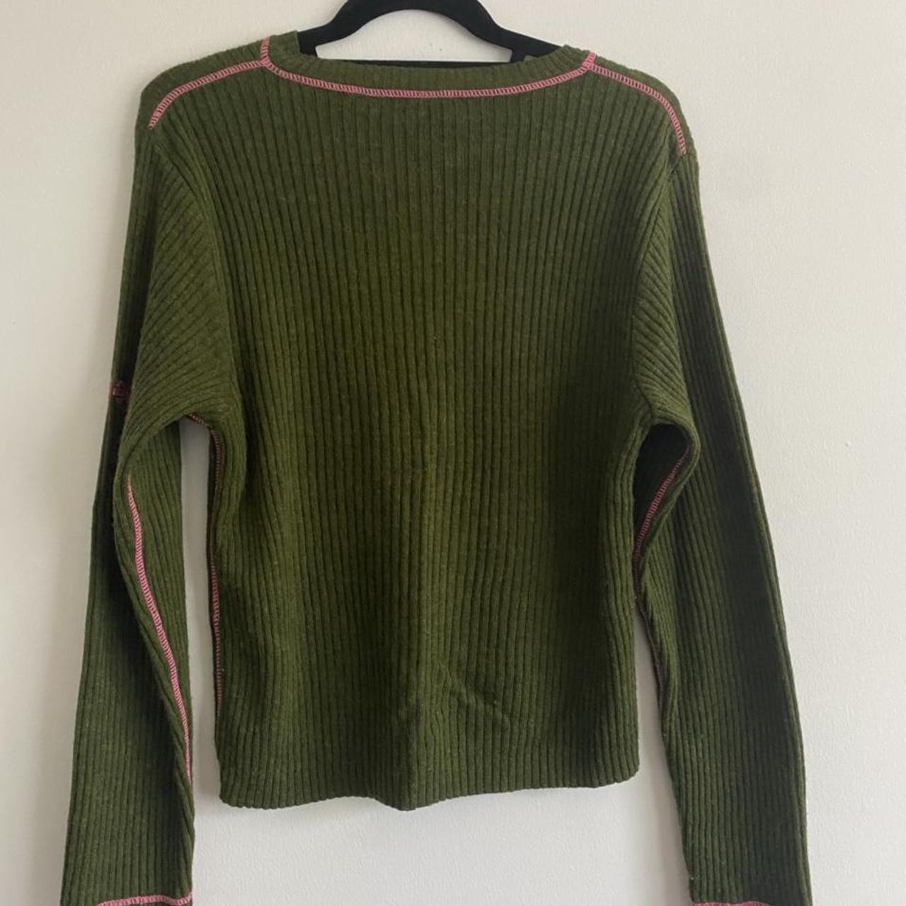 Hurley Women's Green and Pink Jumper | Depop