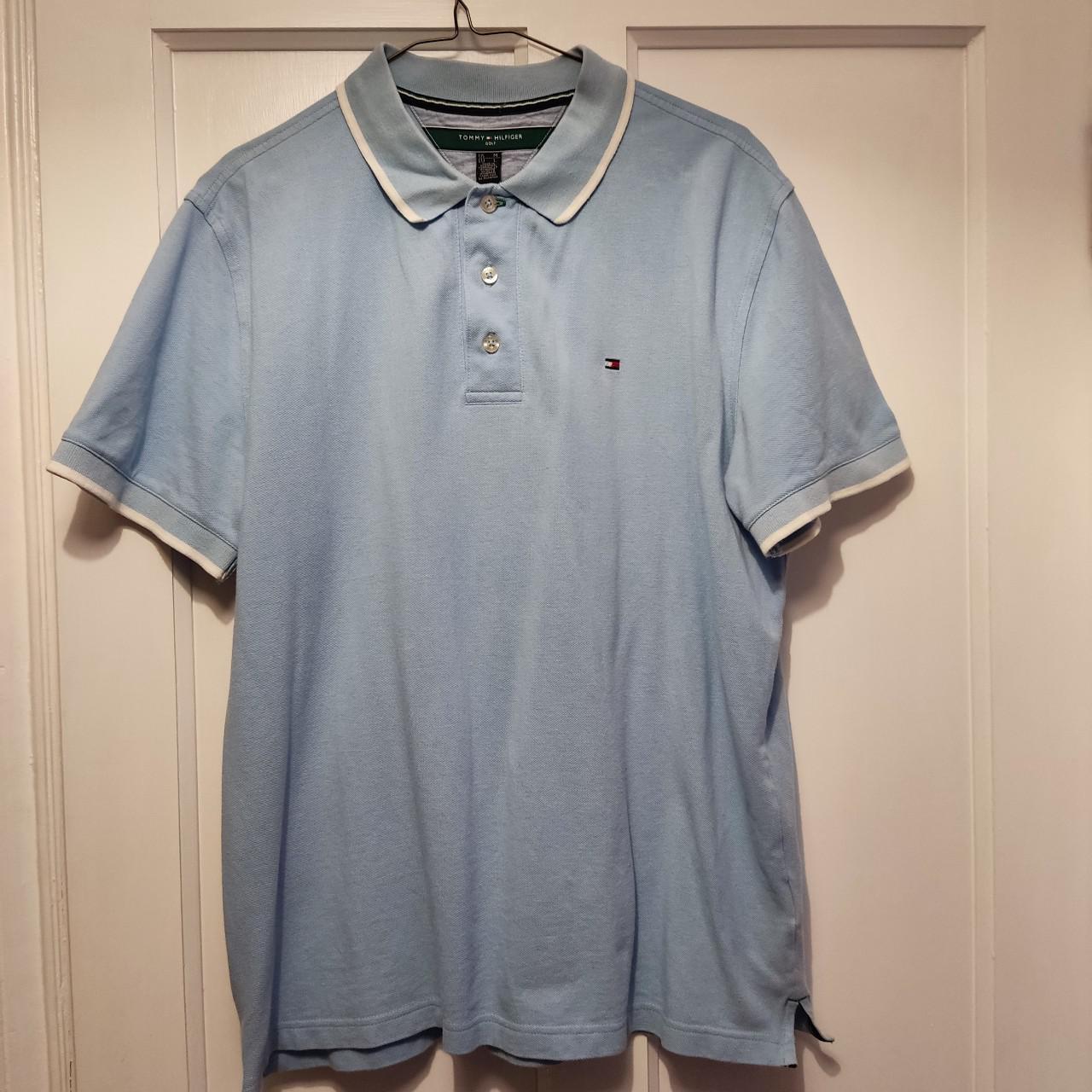 Tommy Hilfiger Men's Blue Polo-shirts | Depop