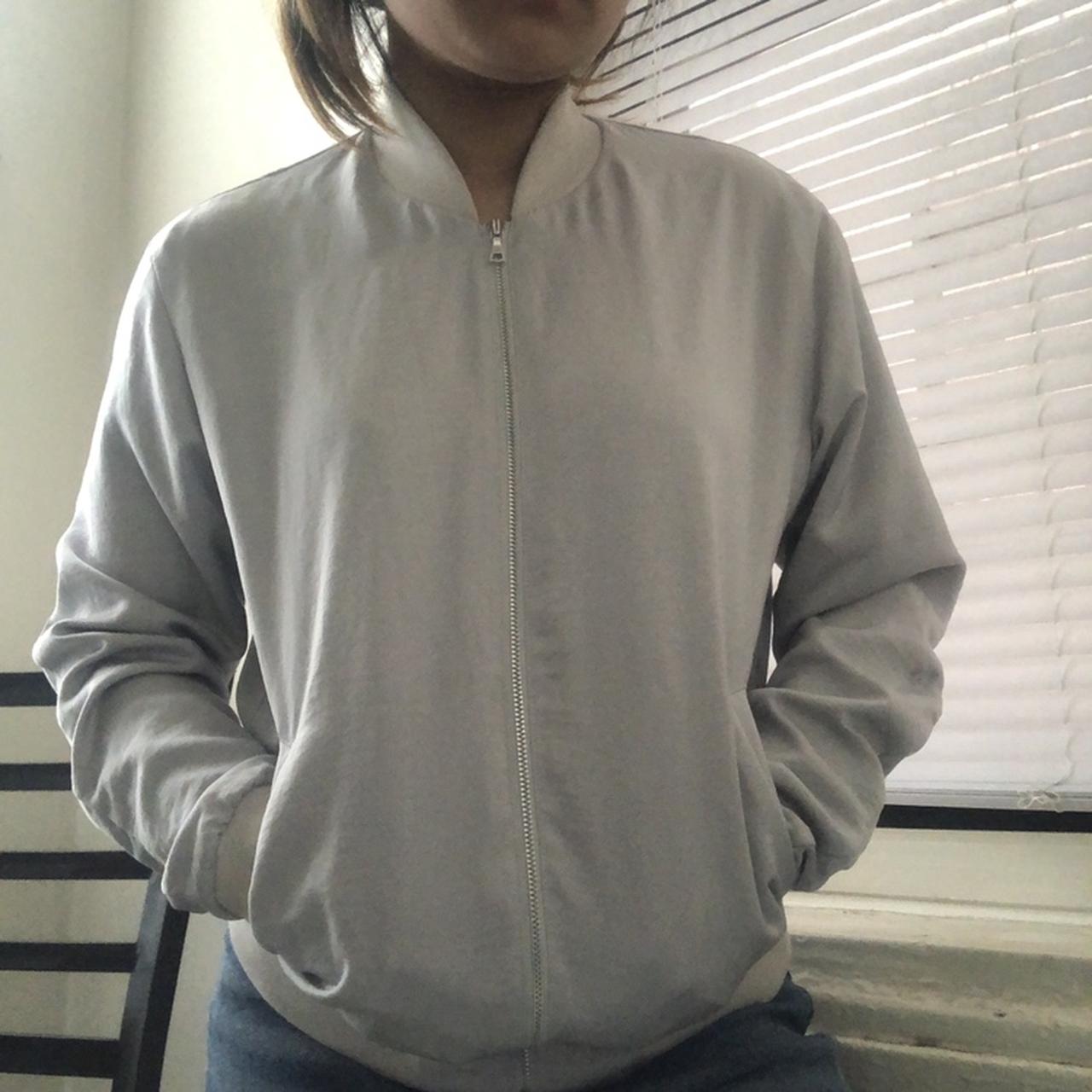 Light gray bomber jacket! Perfect for slightly... Depop