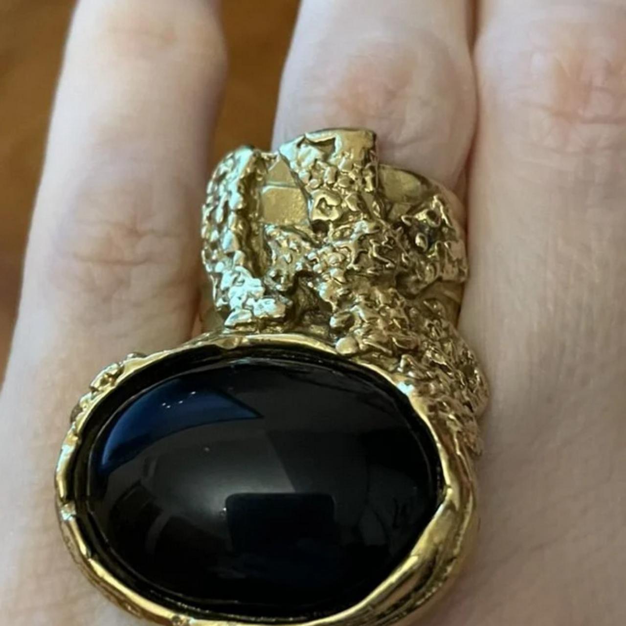 Yves Saint Laurent Gold Garnet Arty Ring w