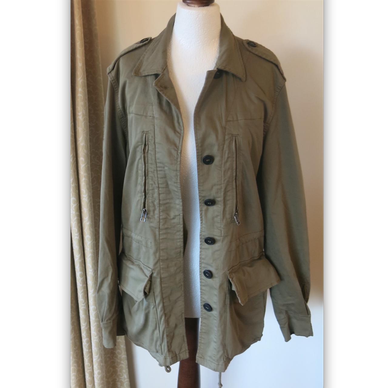 ZARA KHAKI ARMY GREEN KHAKI MILITARY JACKET Very... Depop