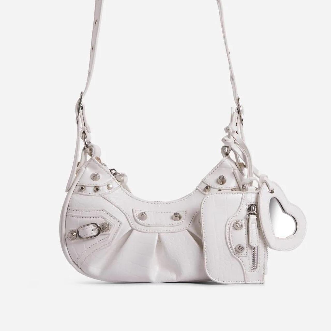 EGO Women's White and Green Bag Depop