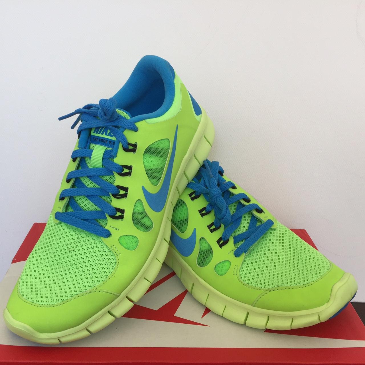Begin Tegenstander Mount Bank Nike Free 5.0 women running shoe in the colour neon... - Depop