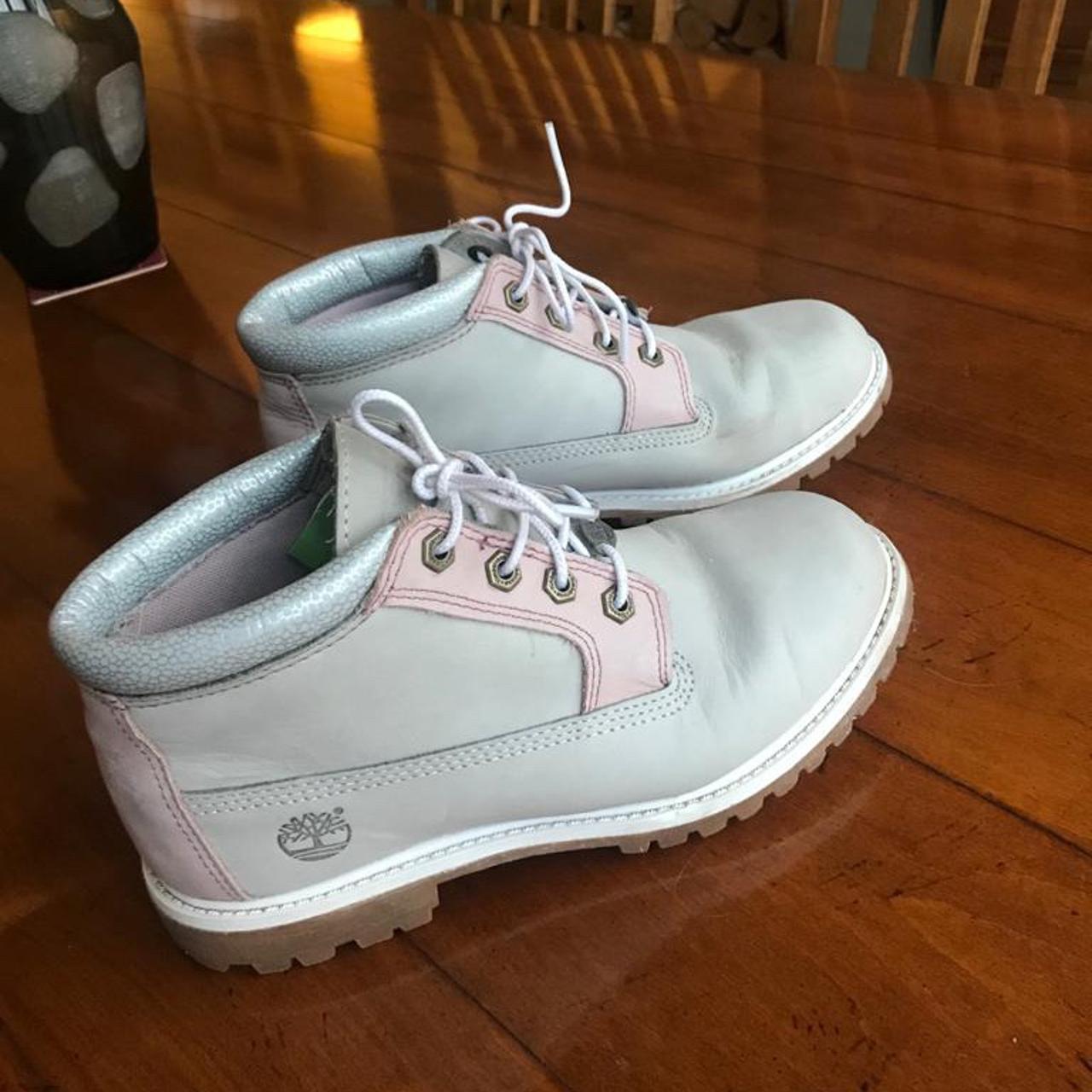 Pink and hotsell grey timberlands