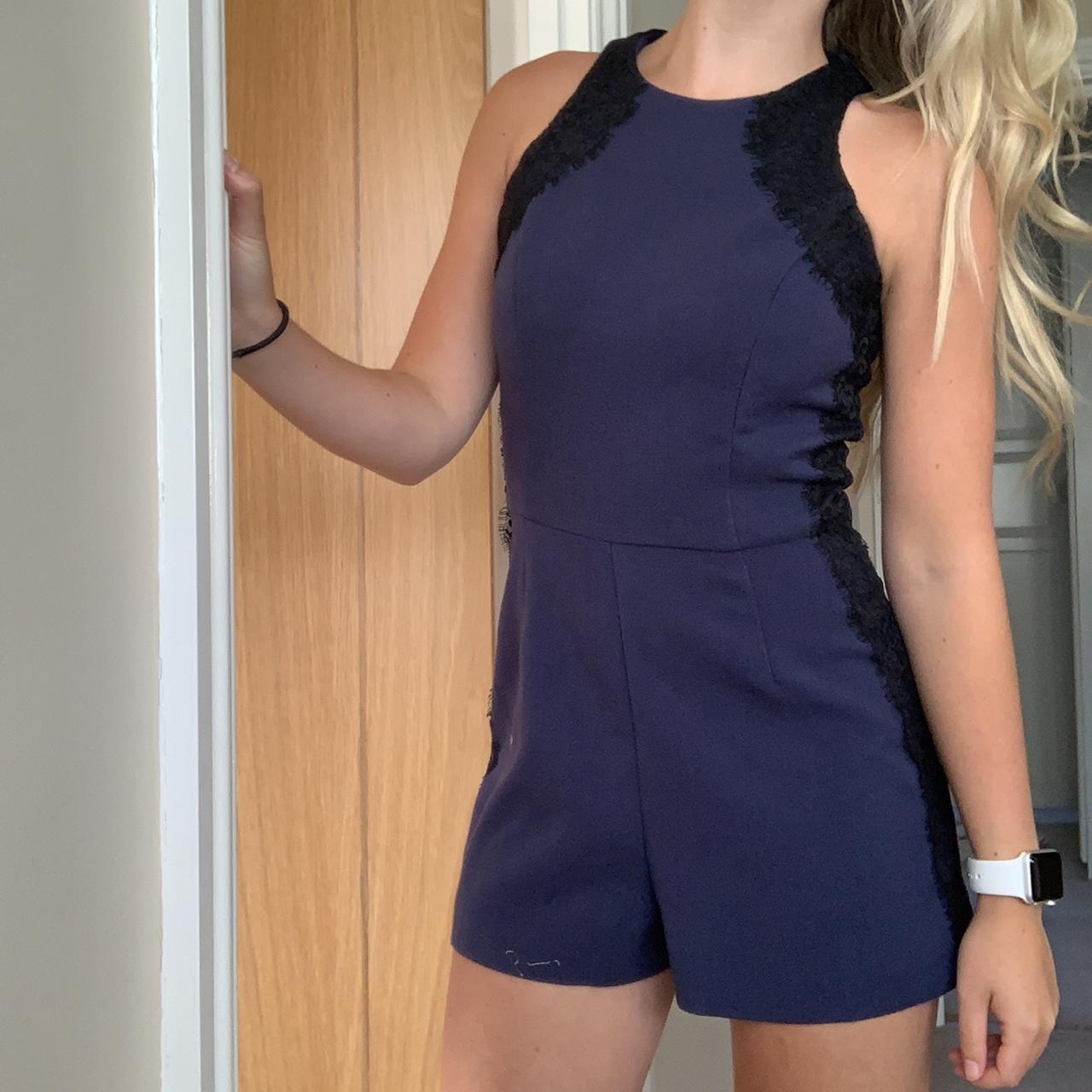 River island blue playsuit deals