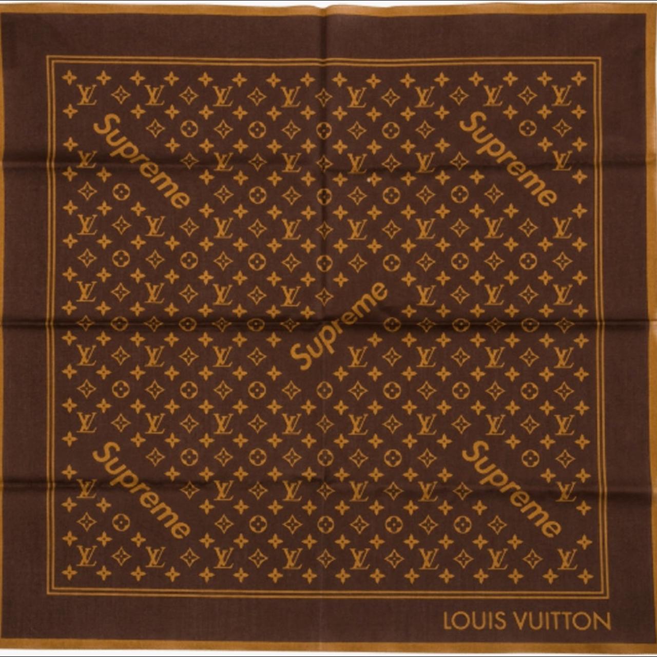 Louis Vuitton X Supreme Bandana Brown new, with box - Depop