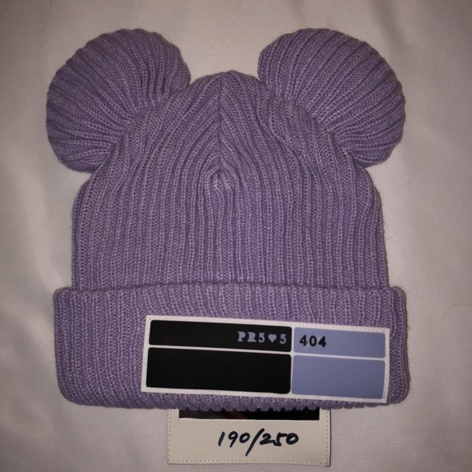 Jose Wong Mouse Picky Ear Beanie in the lavender... - Depop