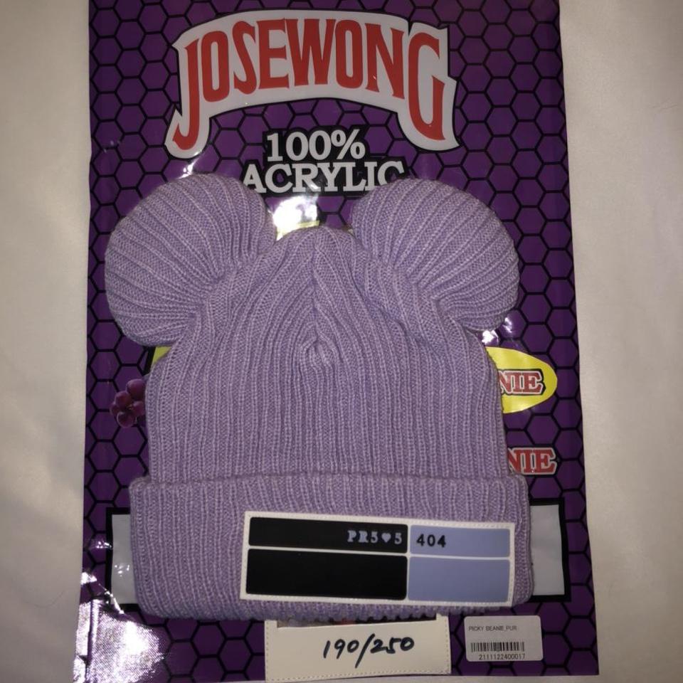 Jose Wong Mouse Picky Ear Beanie in the lavender... - Depop