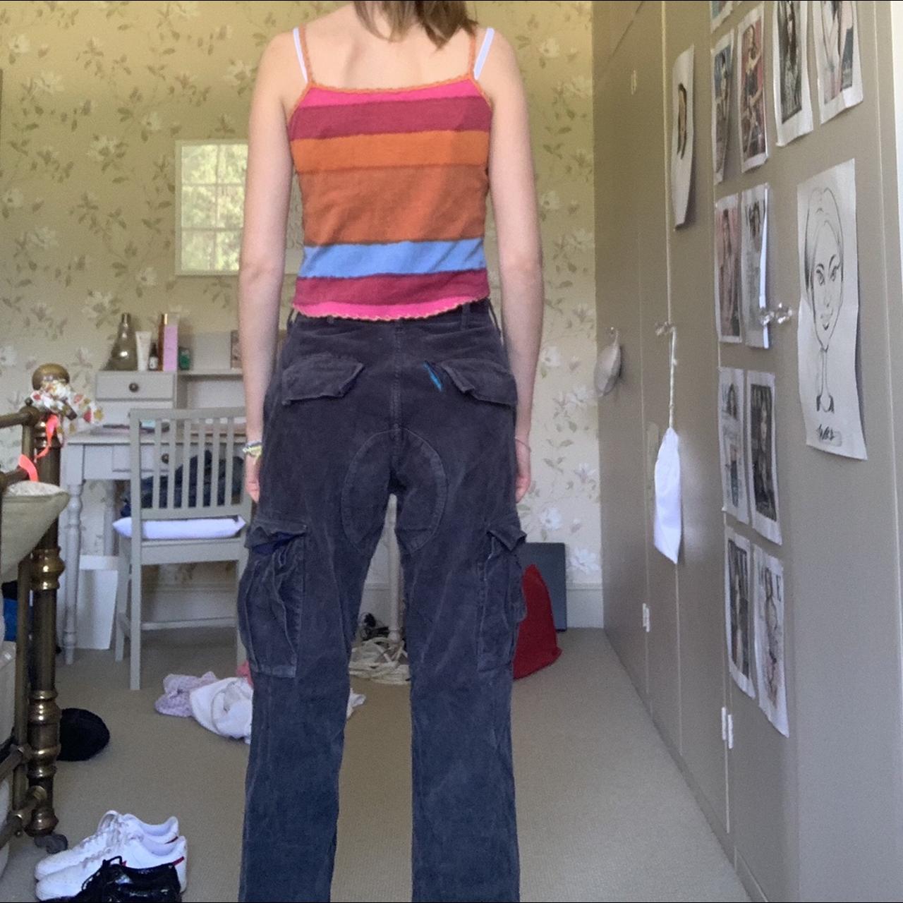 Corduroy brandy Melville cargo trousers , small... Depop