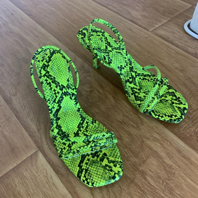 Neon green hot sale snakeskin sandals