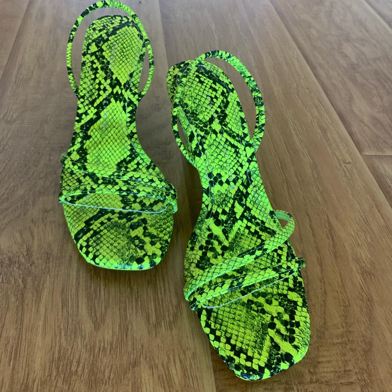 Lime green snakeskin online sandals