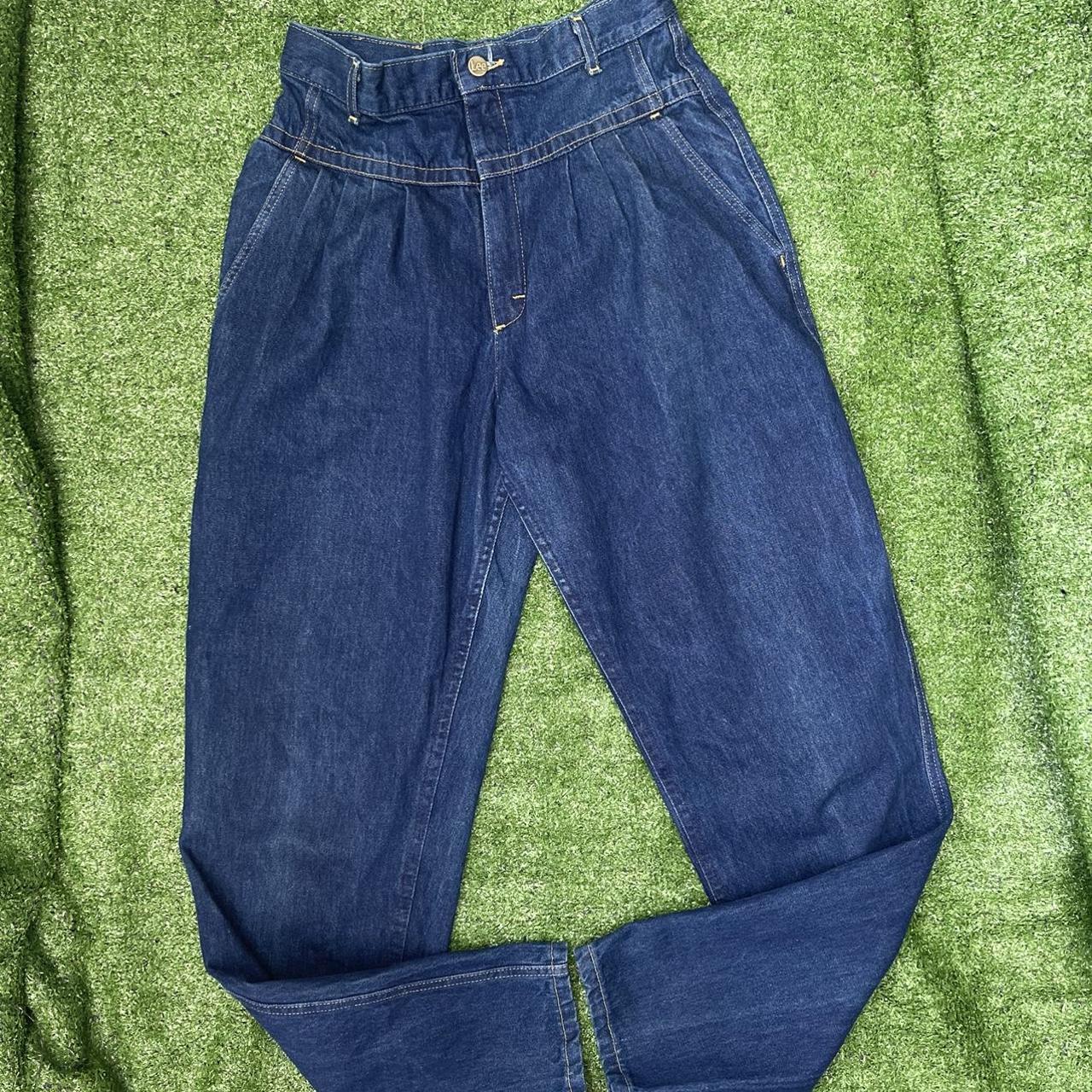 lee-men-s-blue-and-tan-jeans-depop