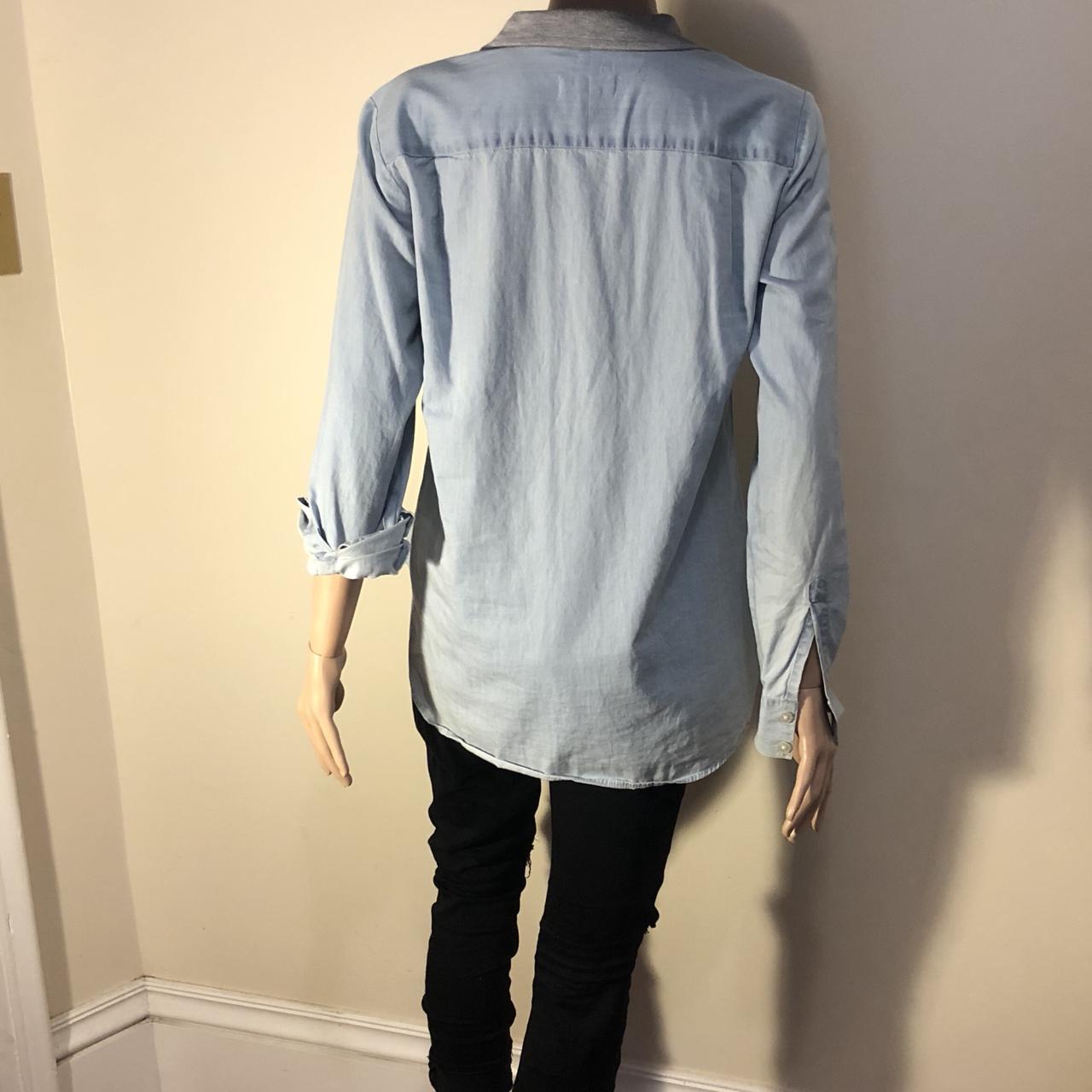 Loft Ann Taylor chambray popover shirt in very Depop
