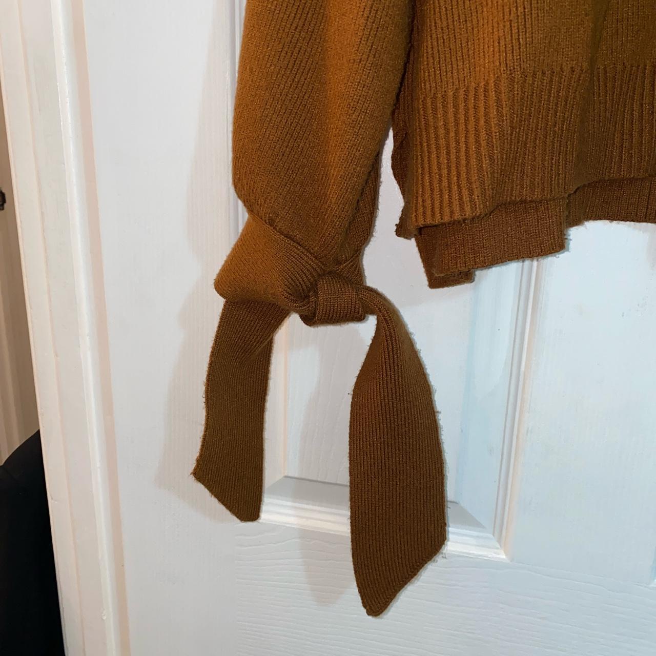 Zara Burnt orange knit jumper Tie knot sleeve Size... Depop