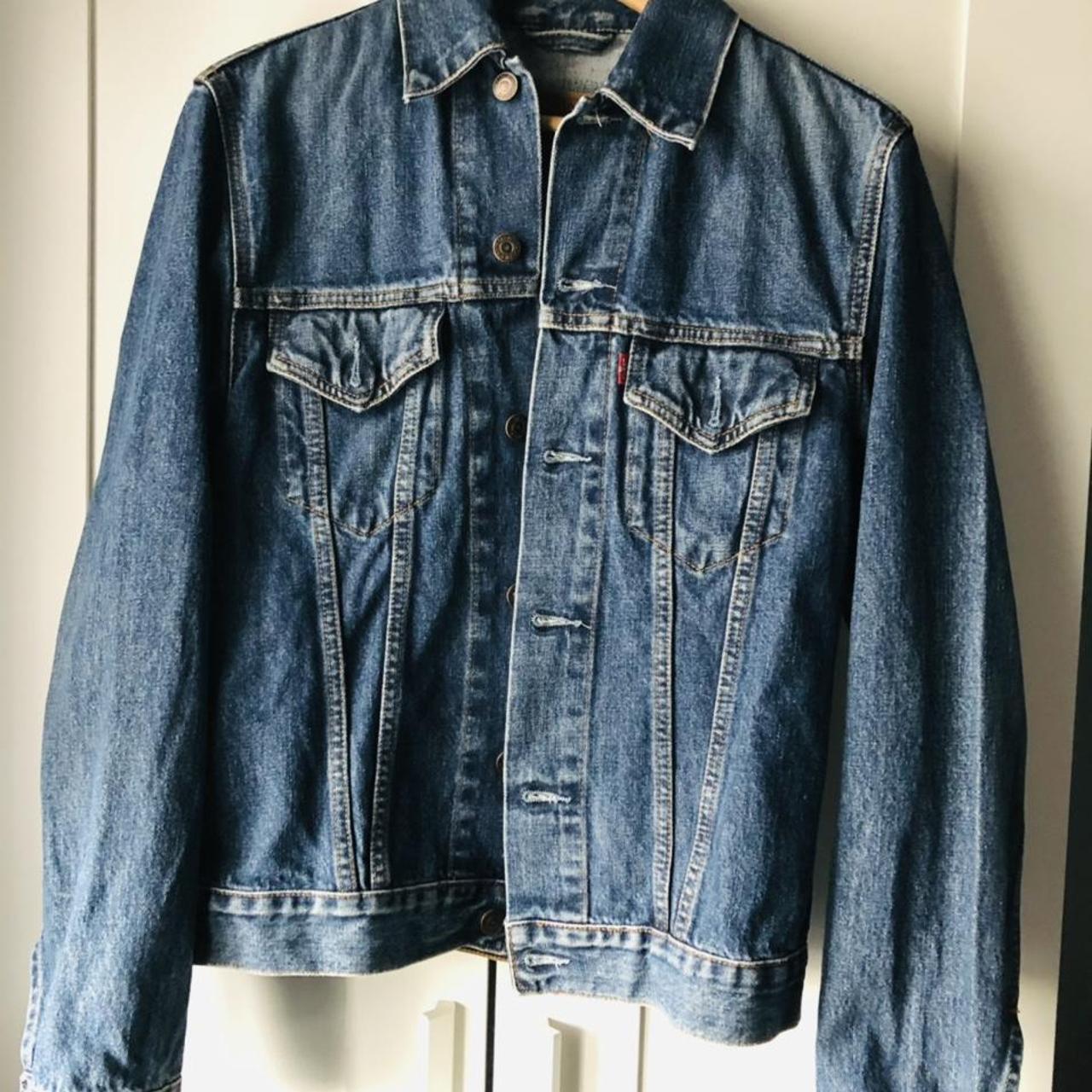 Vintage mens Levi’s blue trucker jacket denim... - Depop