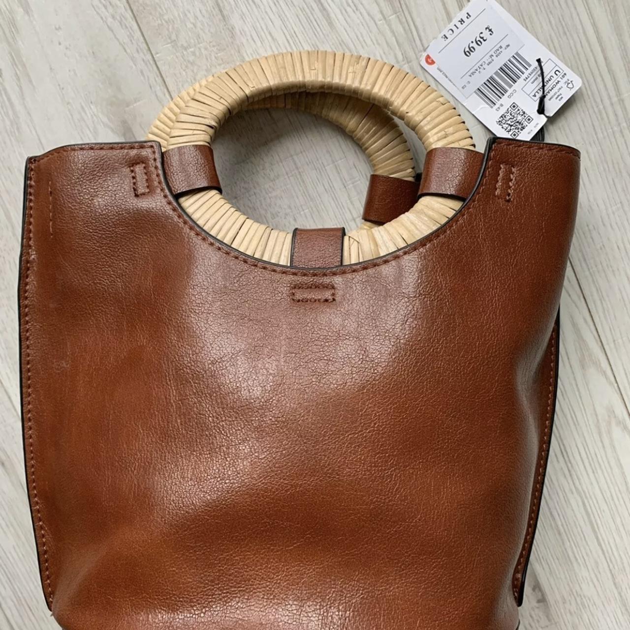 Mango wooden best sale handle leather bag