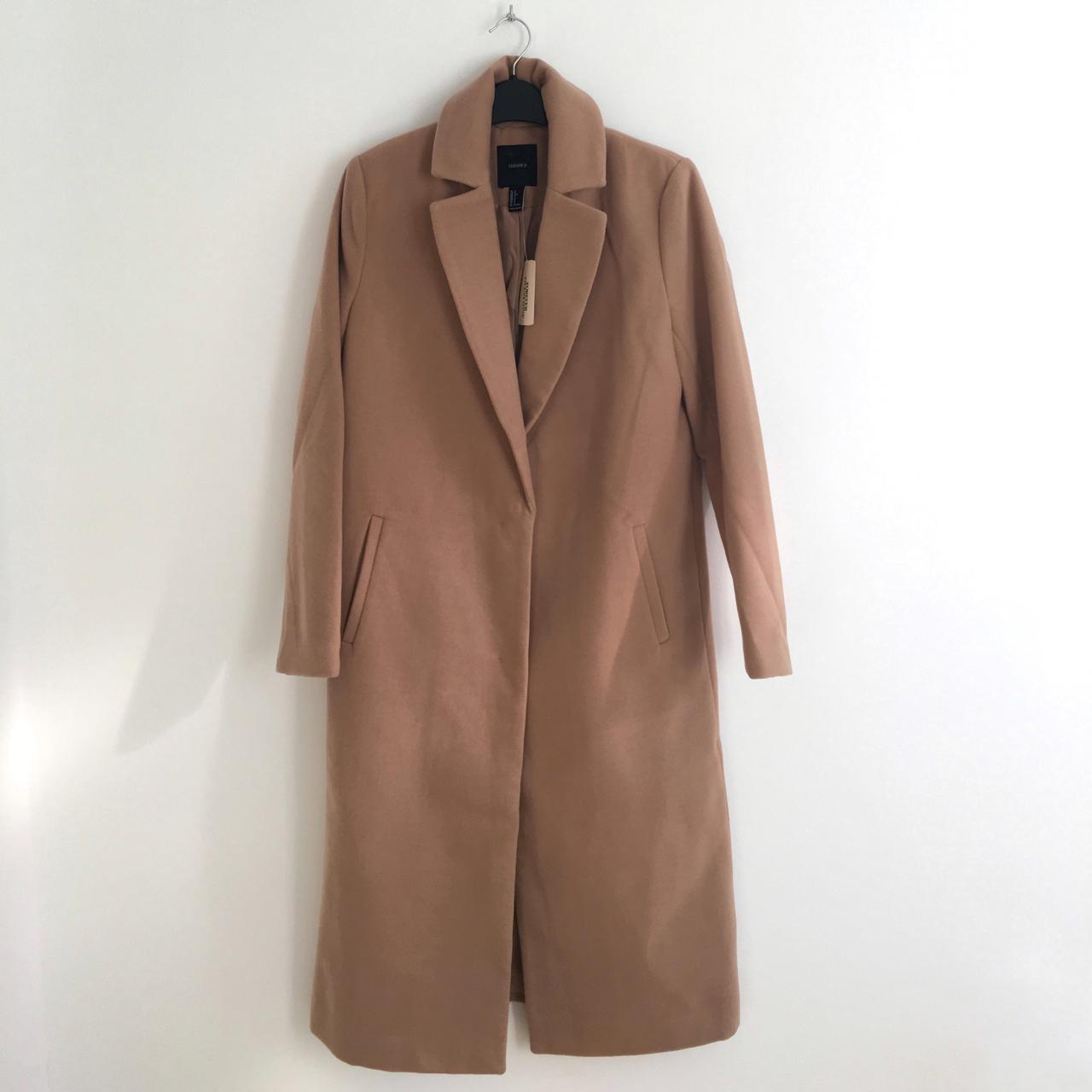 Forever 21 longline camel coat, brand new with tags,... - Depop