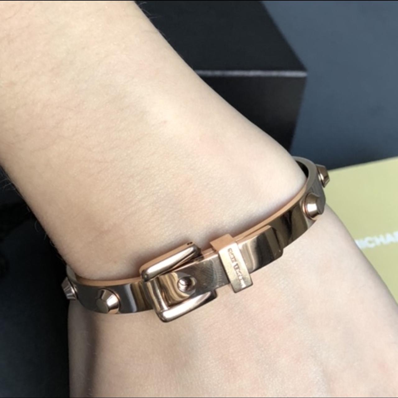 Michael kors astor rose gold tone buckle bangle online