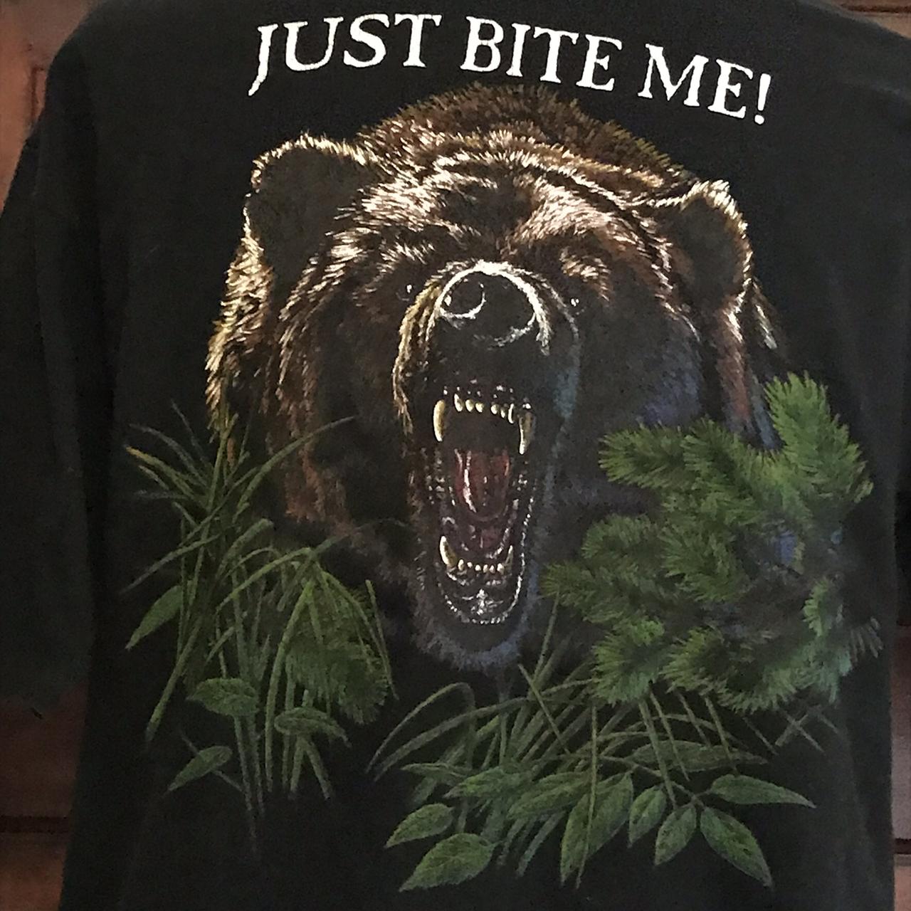 Vintage Bear Just Bite Me T-shirt. Size XL. 90s