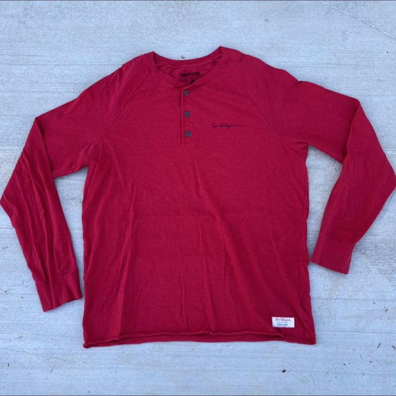 True Religion Men's Red Shirt | Depop