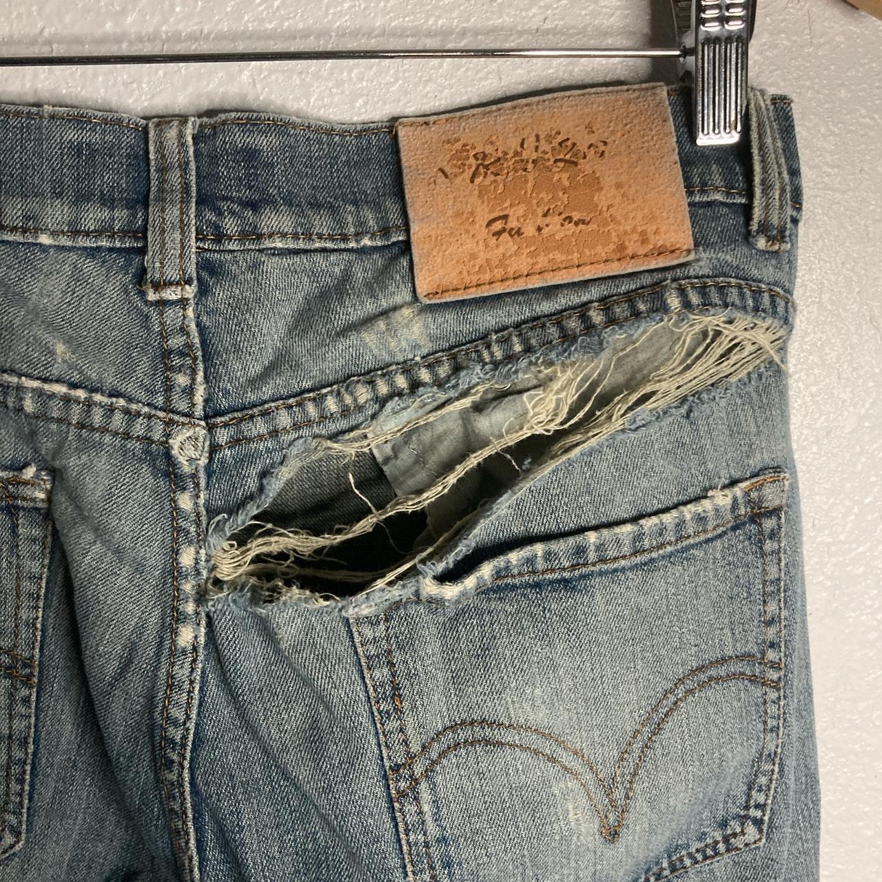 Perfectly Distressed Y2K Ripped Jeans - Denim - Mens... - Depop