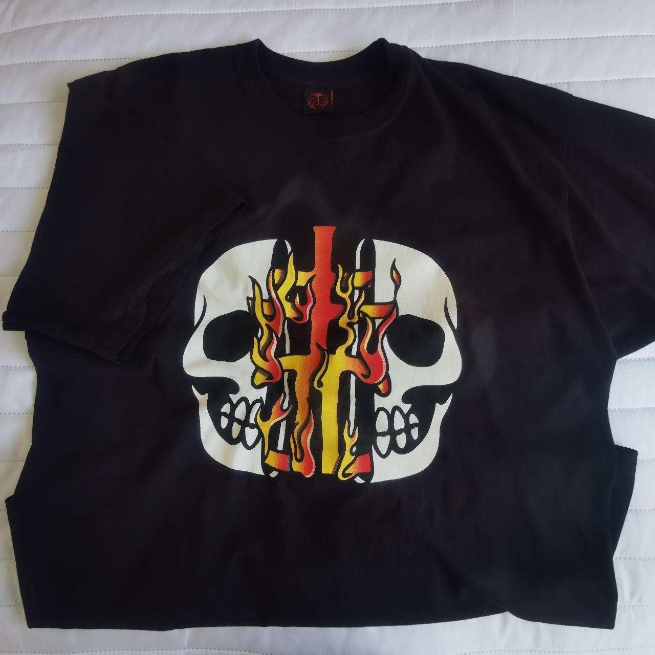 Dropdead t-shirt sigil, skull and flames. Not on... - Depop