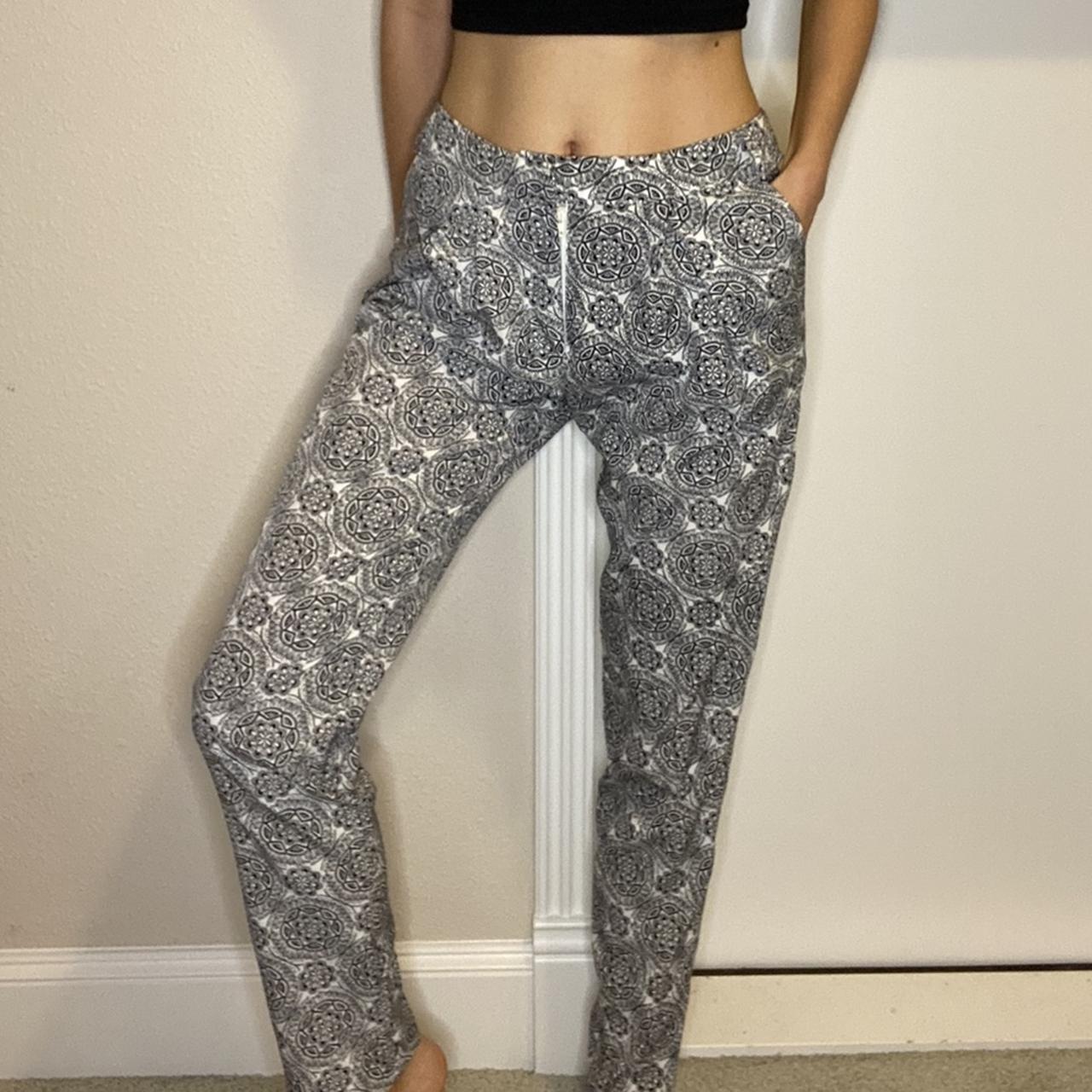 Women's White and Black Trousers