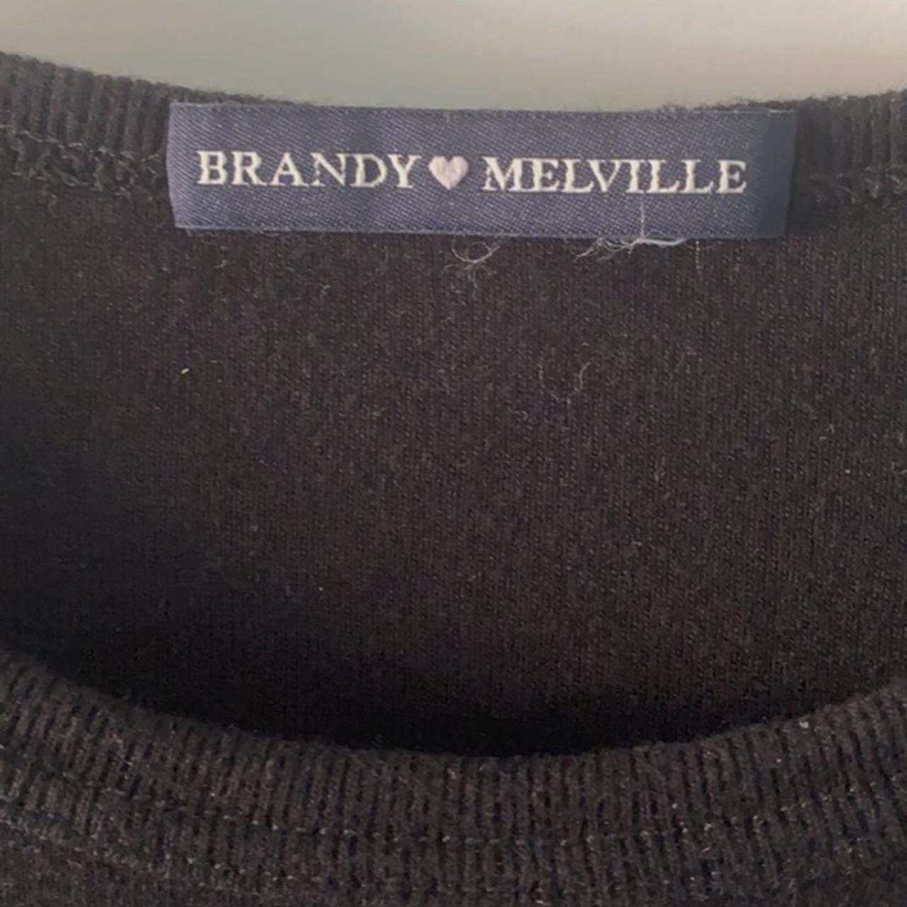 Brandy Melville cropped black ashlyn top over - Depop