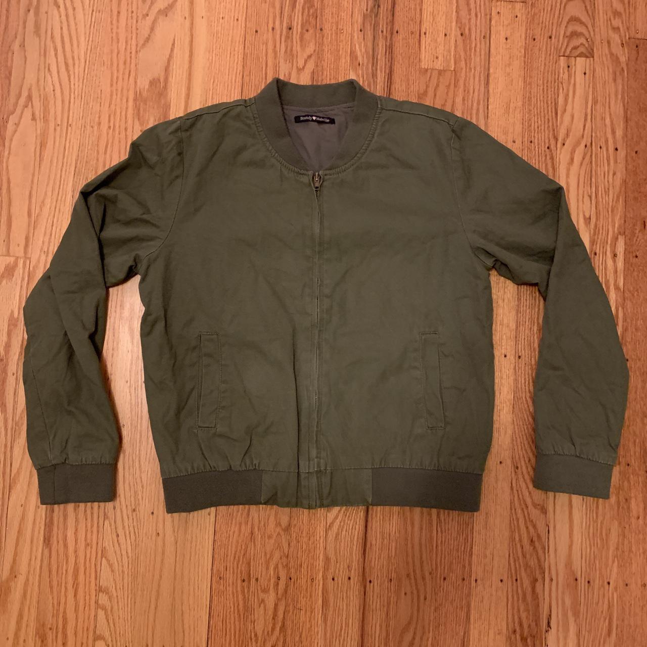 Brandy Melville army green bomber jacket - Depop