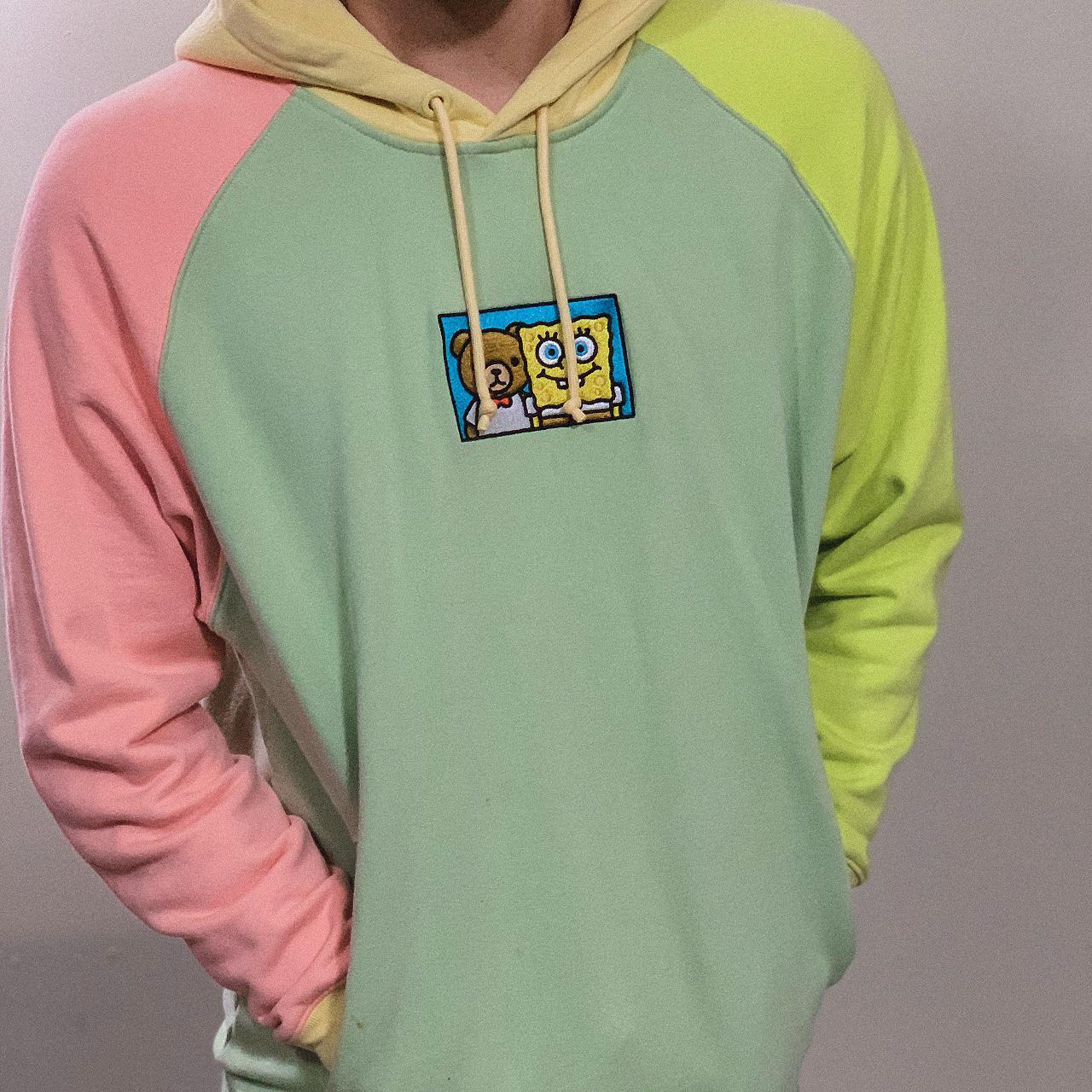 teddy fresh x spongebob squarepants colorblock purple hoodie