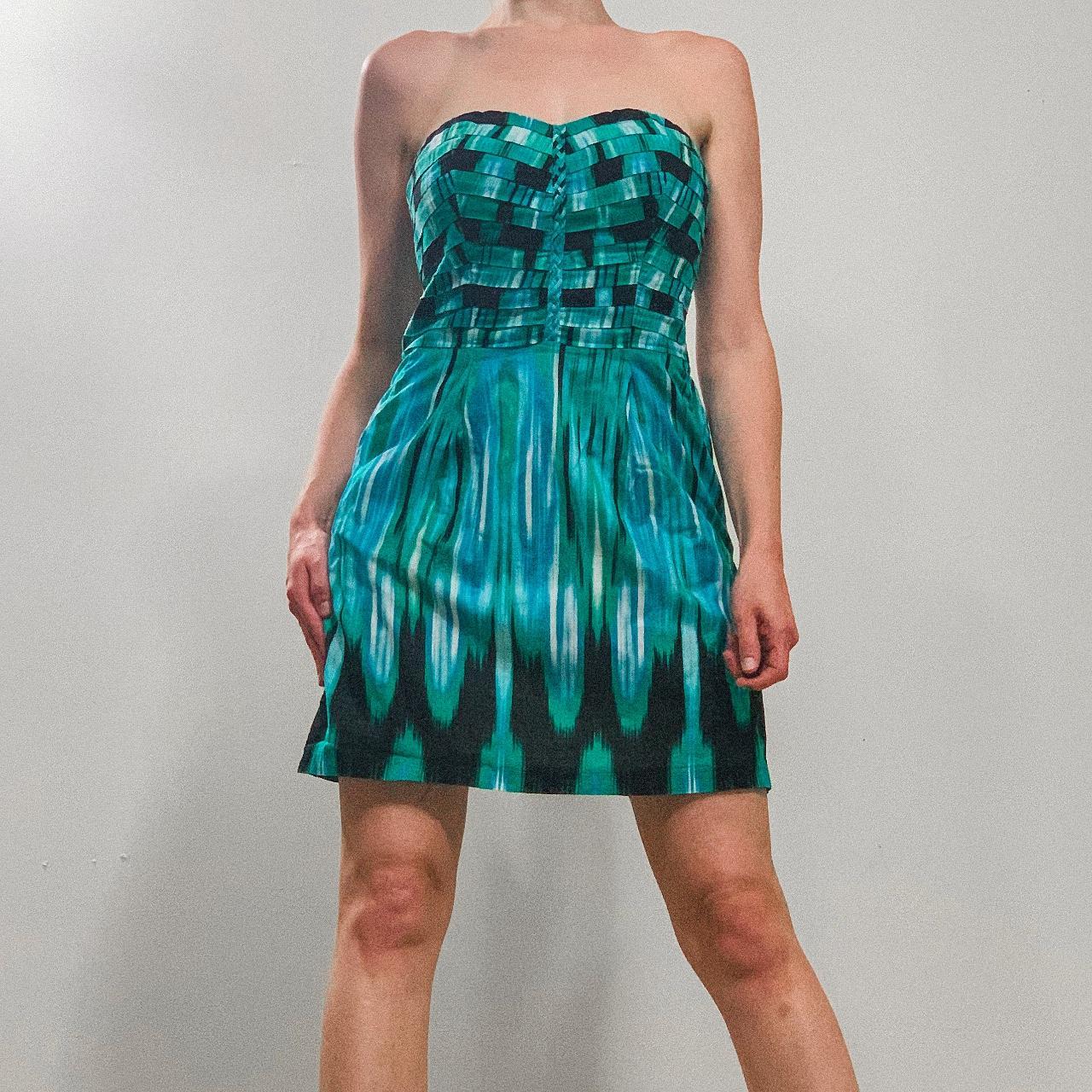 Y2K Bebe Bustier Corset Dress A teal dress... Depop